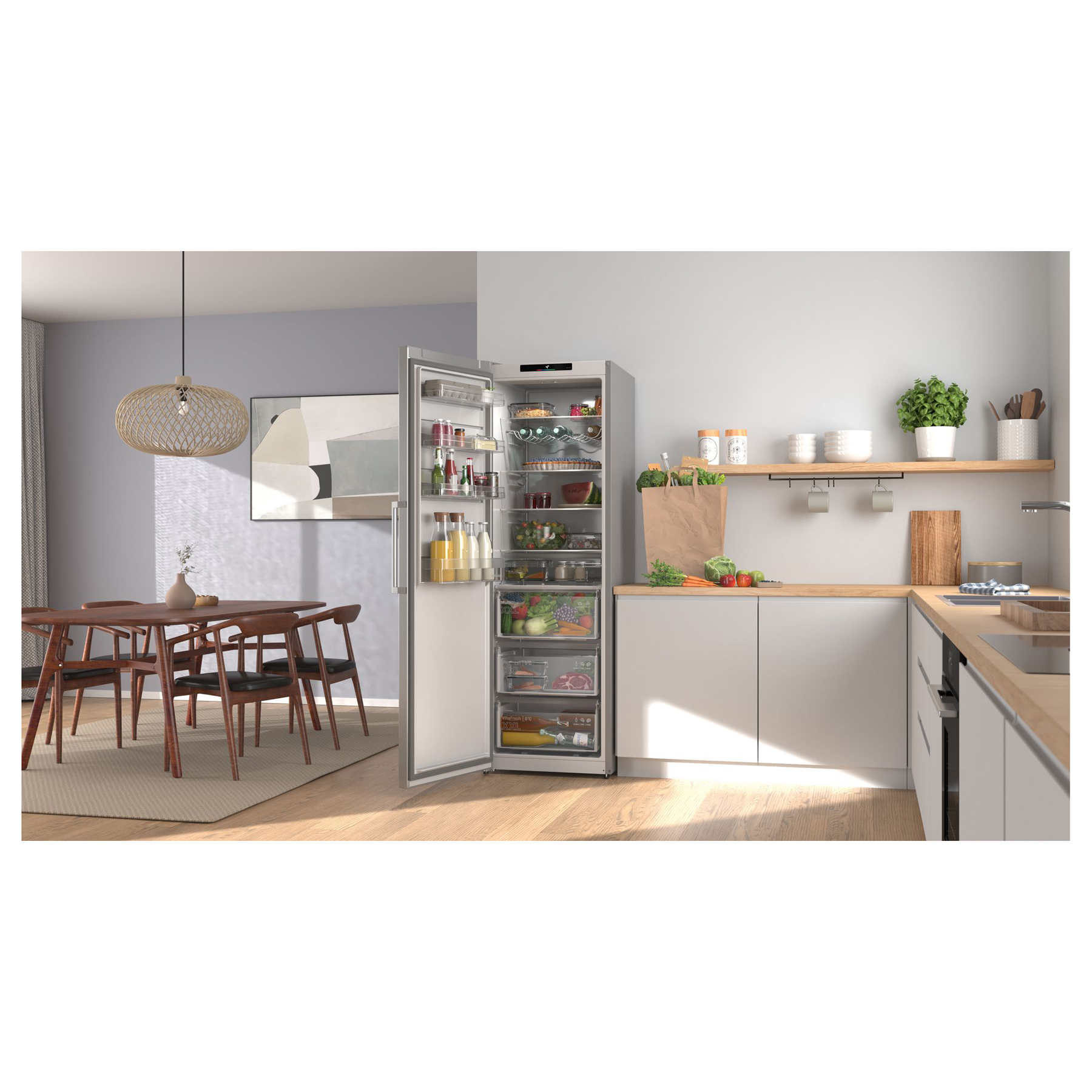 Bosch KSN36VLDGG Series 4 186cm High Fridge in Stainless Steel Look 60, photo 5