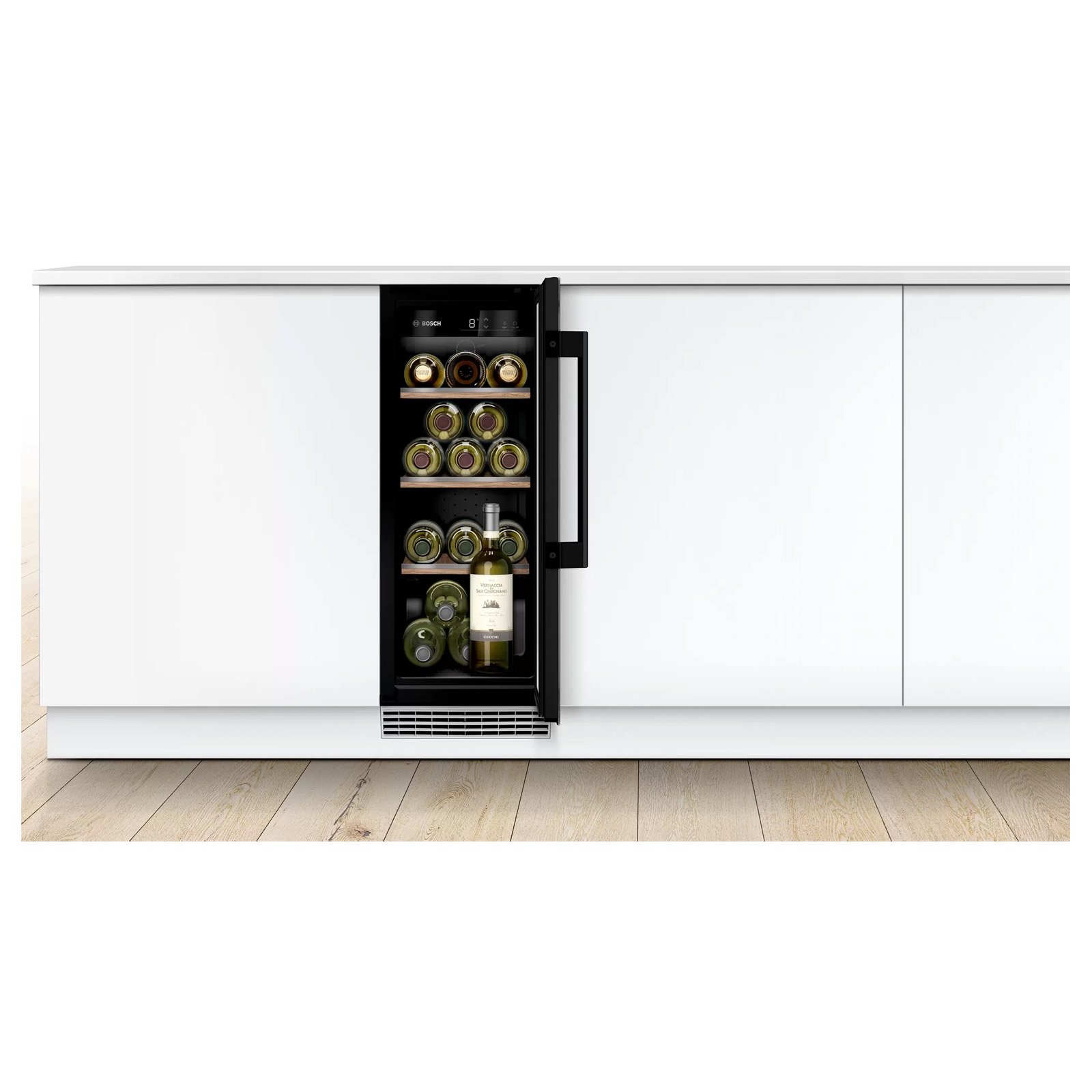 Bosch KUW20VHF0G Series 6 30cm Wide Wine Cooler in Aluminium 21 Bottle, photo 4