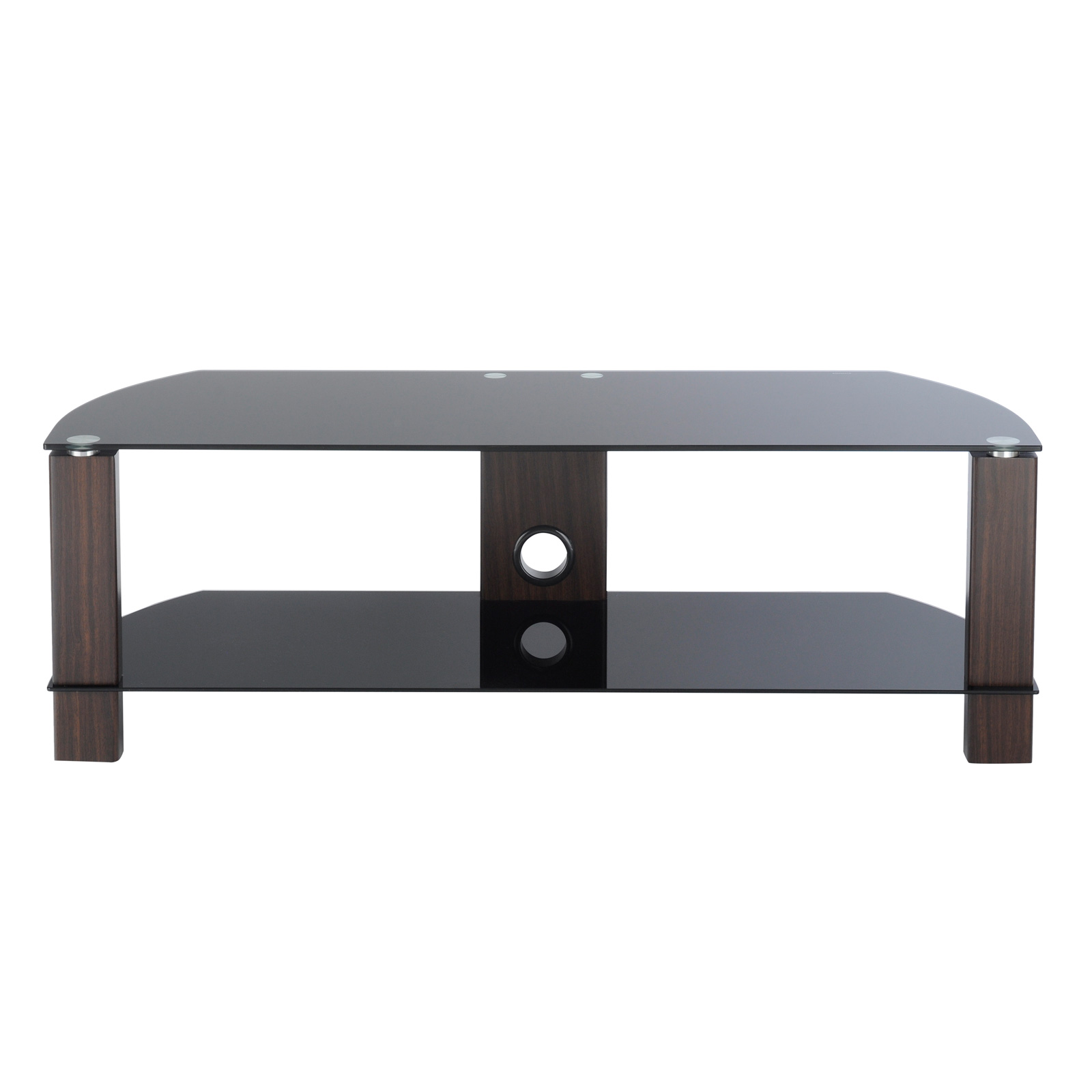TTAP L630 1200 2W Vision 1200mm TV Stand in Walnut with Black Glass
