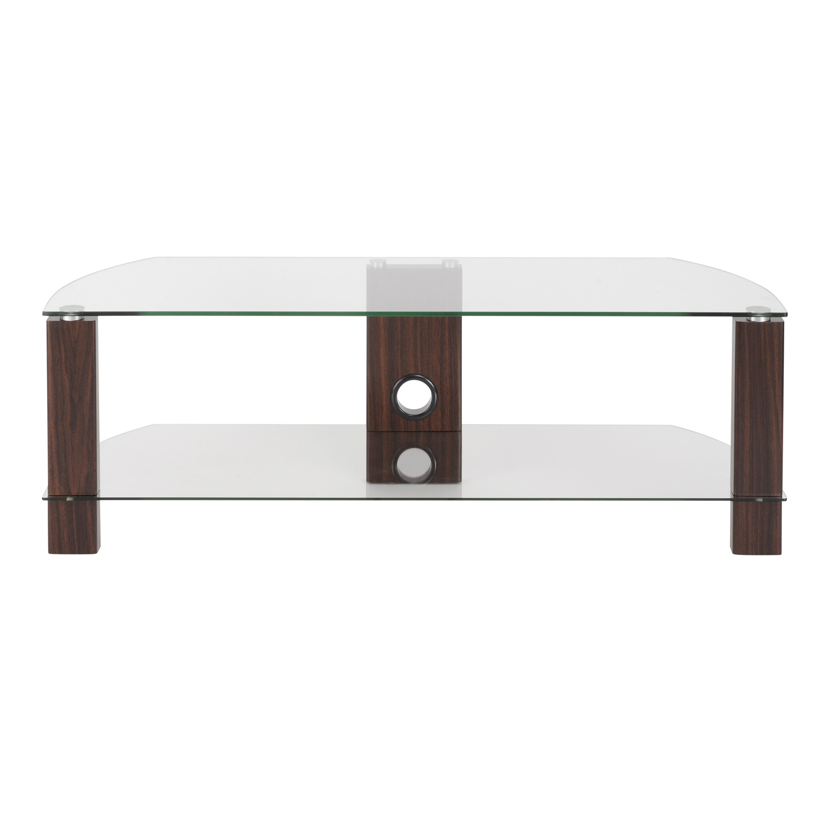 TTAP L630 12002WC Vision 1200mm TV Stand in Walnut with Clear Glass