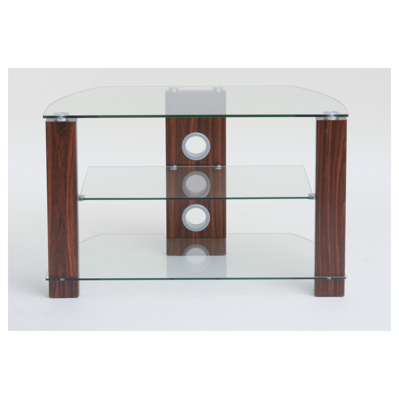 Photos - Mount/Stand TTAP L630 800 3WC Vision 800mm TV Stand in Walnut with Clear Glass L630-80 