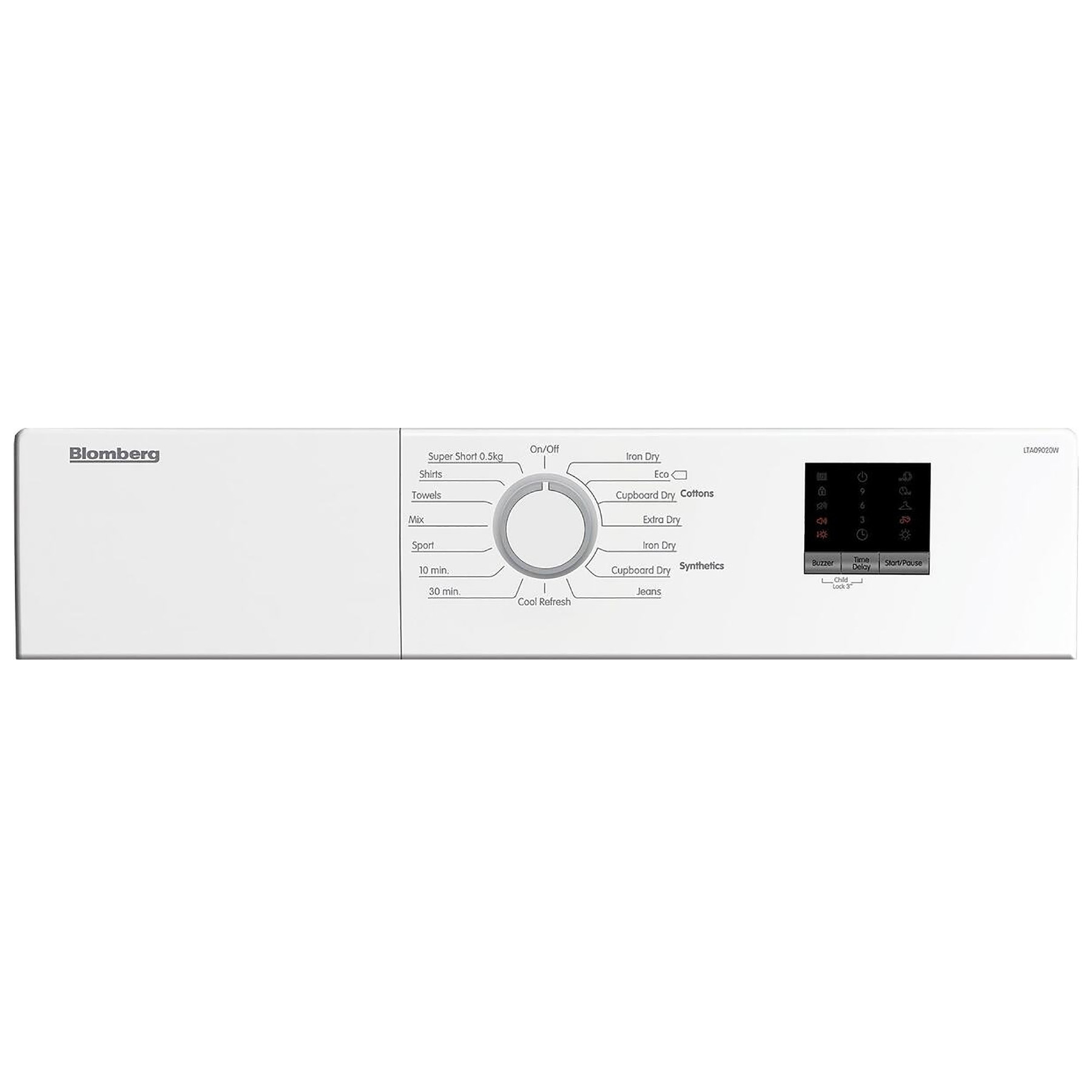 Blomberg LTA09020W 9kg Vented Dryer in White C Rated Sensor Drying, photo 4