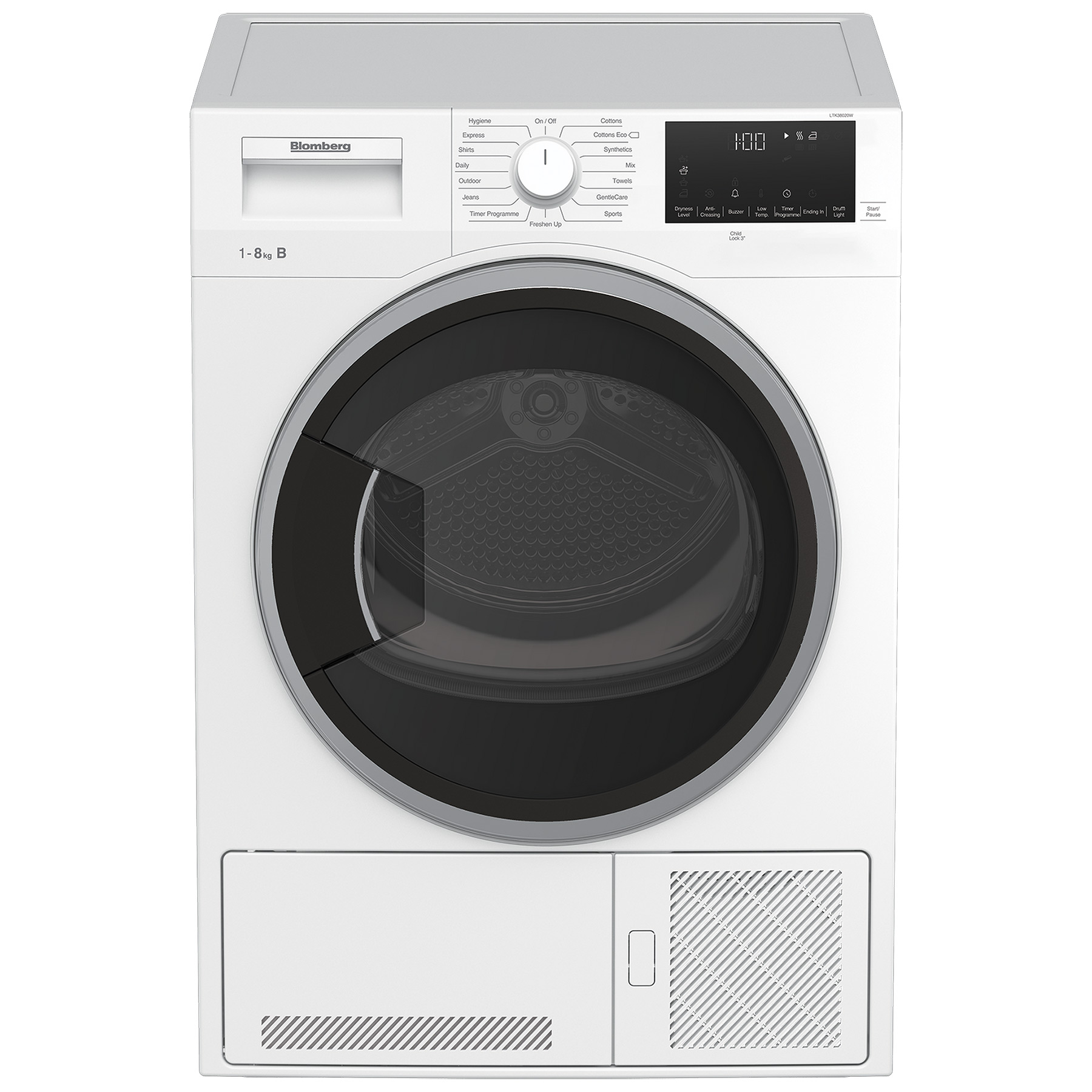 Image of Blomberg LTK38020W 8kg Condenser Dryer in White B Rated Sensor