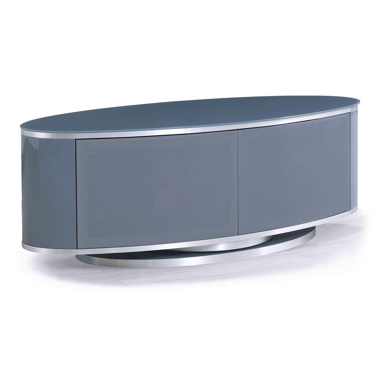 Image of MDA Design LUNA GREY Luna Oval Shape TV Cabinet in Grey Slate