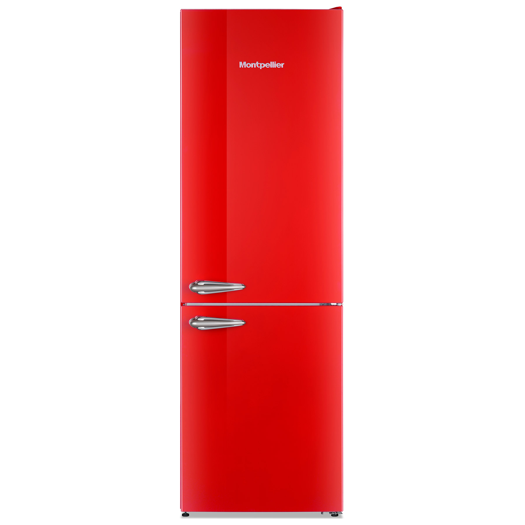 Image of Montpellier MAB386R 60cm Frost Free Retro Fridge Freezer in Red 1 86m