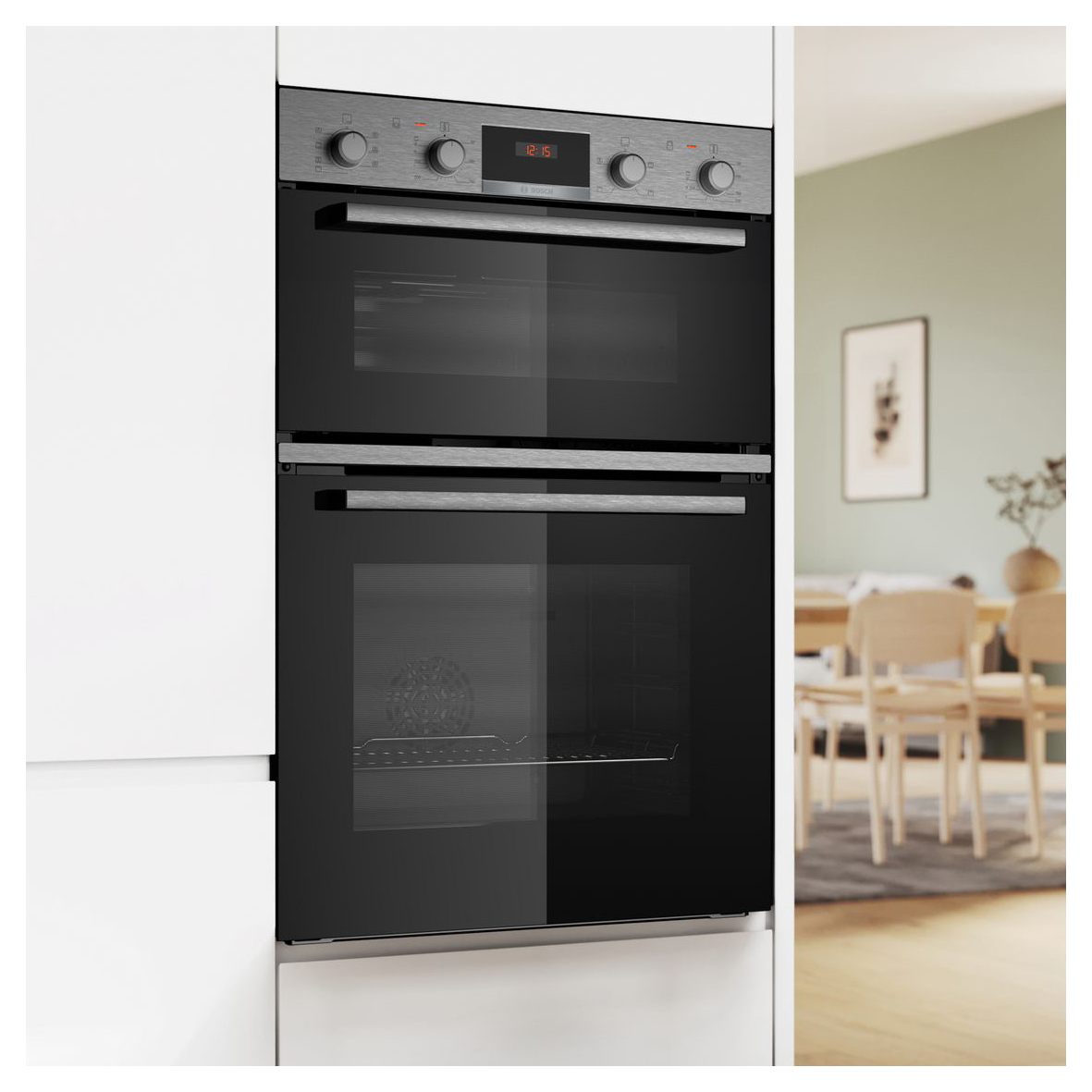 Bosch MBA533BS3B Series 4 88cm Built In Electric Double Oven in Black, photo 3