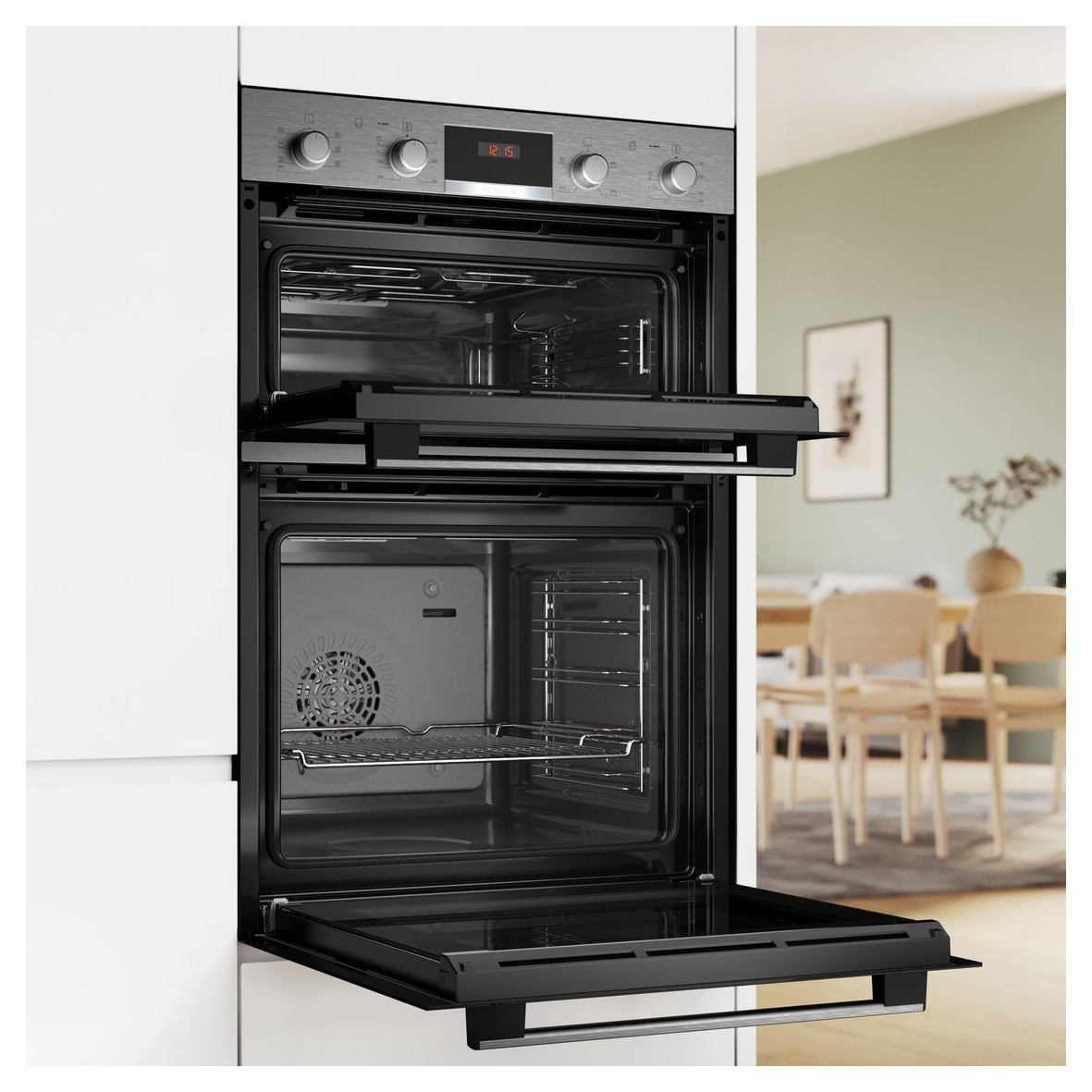 Bosch MBA533BS3B Series 4 88cm Built In Electric Double Oven in Black, photo 4