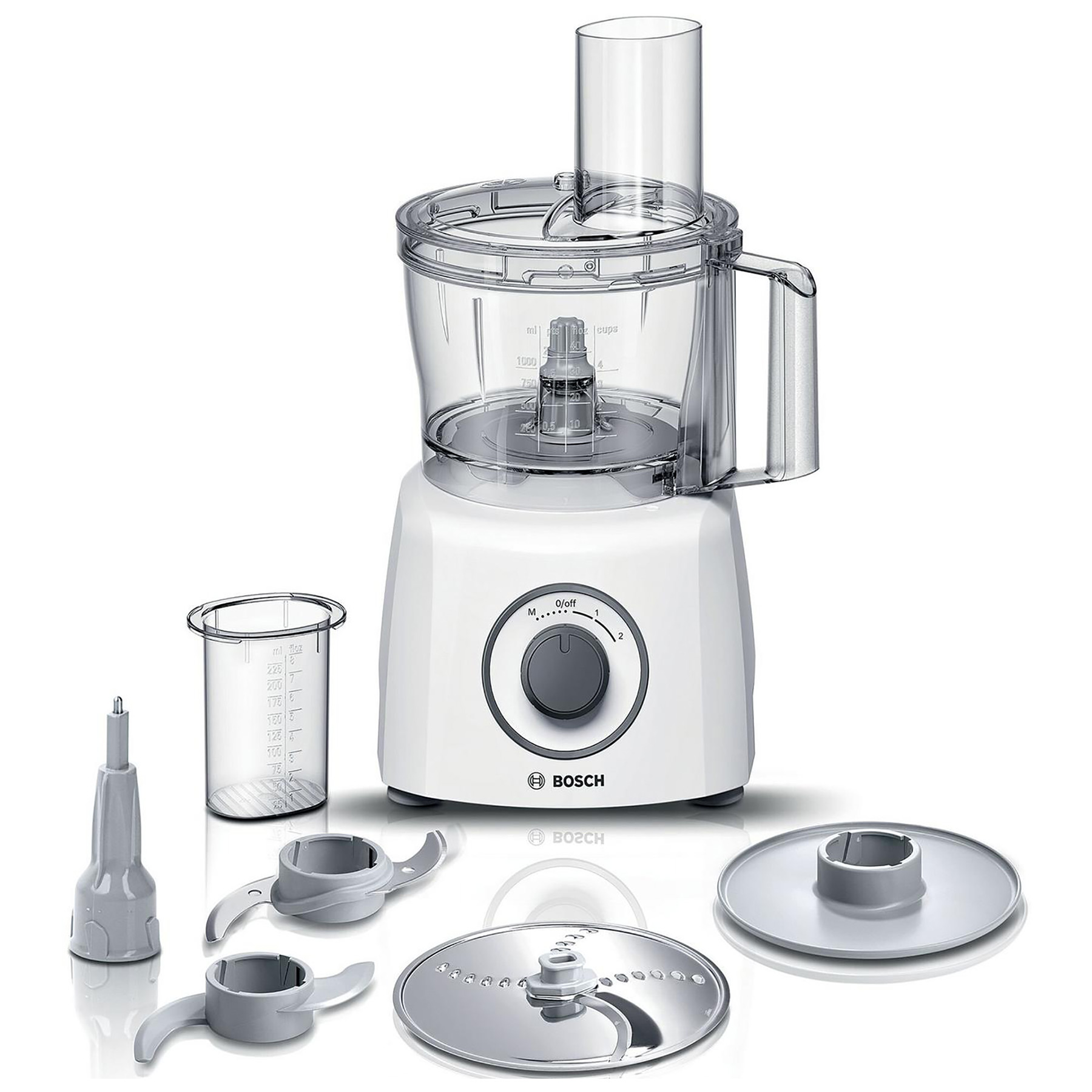 Image of Bosch MCM3100WGB Compact Food Processor in White 700W