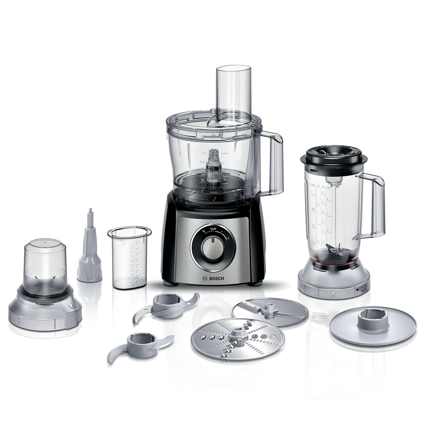 Bosch MCM3501MGB MultiTalent 3 Compact Food Processor Black St Steel