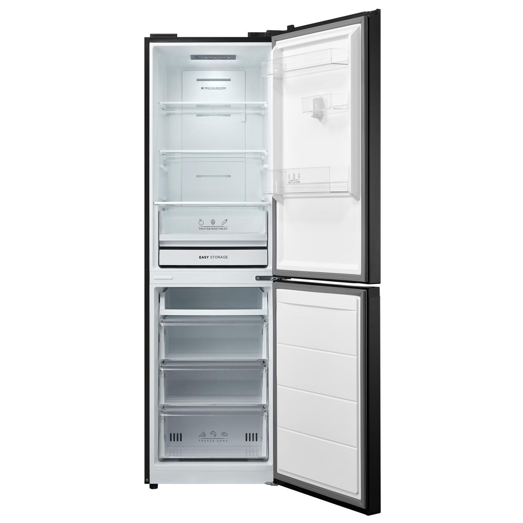 Midea MDRB379FGD30 180cm High 60 40 Frost Free Fridge Freezer in Black, photo 3