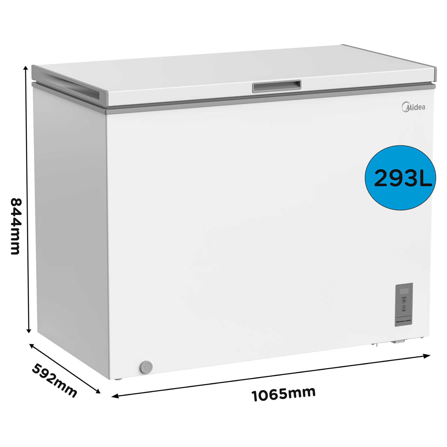 Midea MDRC411FZE01 106cm Chest Freezer in White 293 Litres 0 85m, photo 5