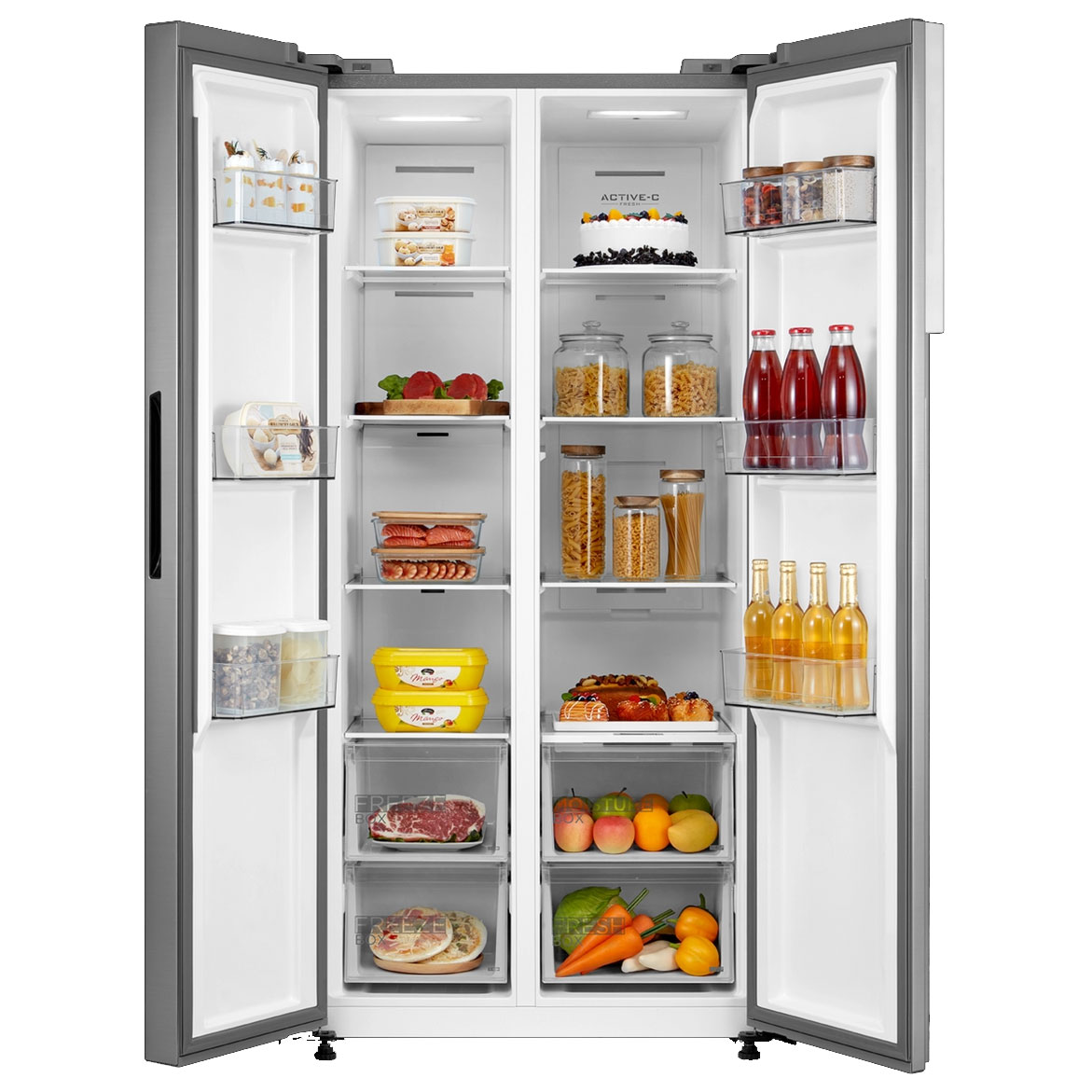 Midea MDRS619FIE46 American Fridge Freezer in Stainless Steel Frost Fr, photo 2