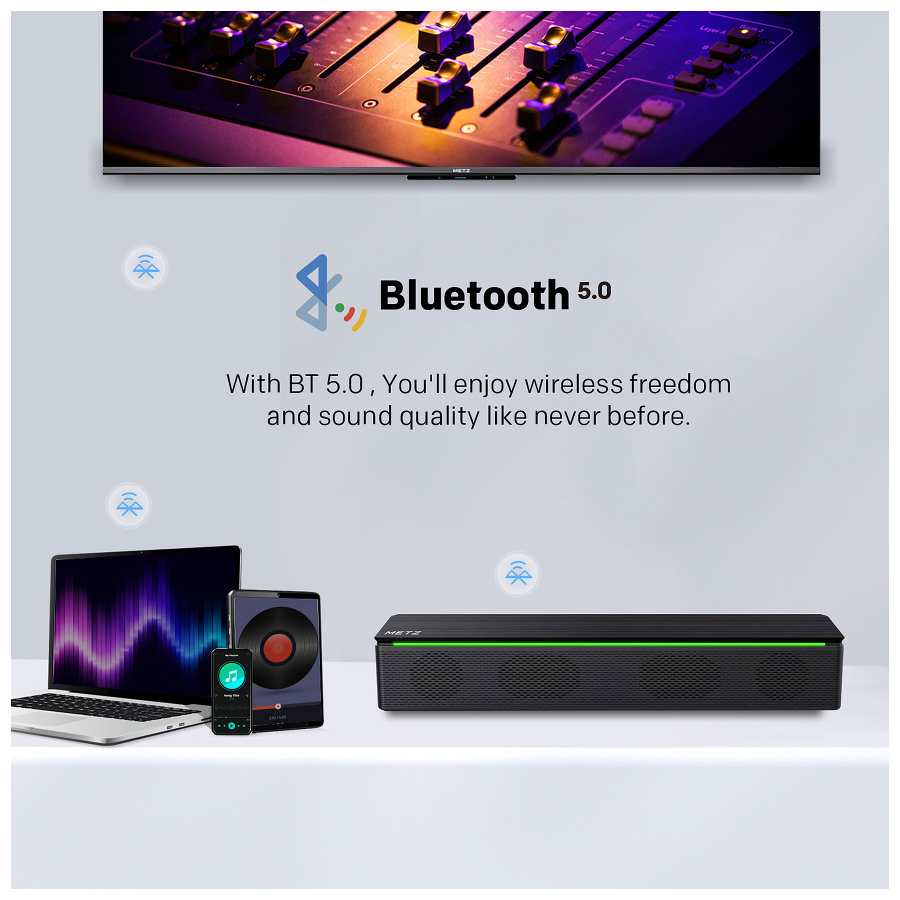 Metz MEBS60 Portable Bluetooth Wireless Speaker in Black, photo 5