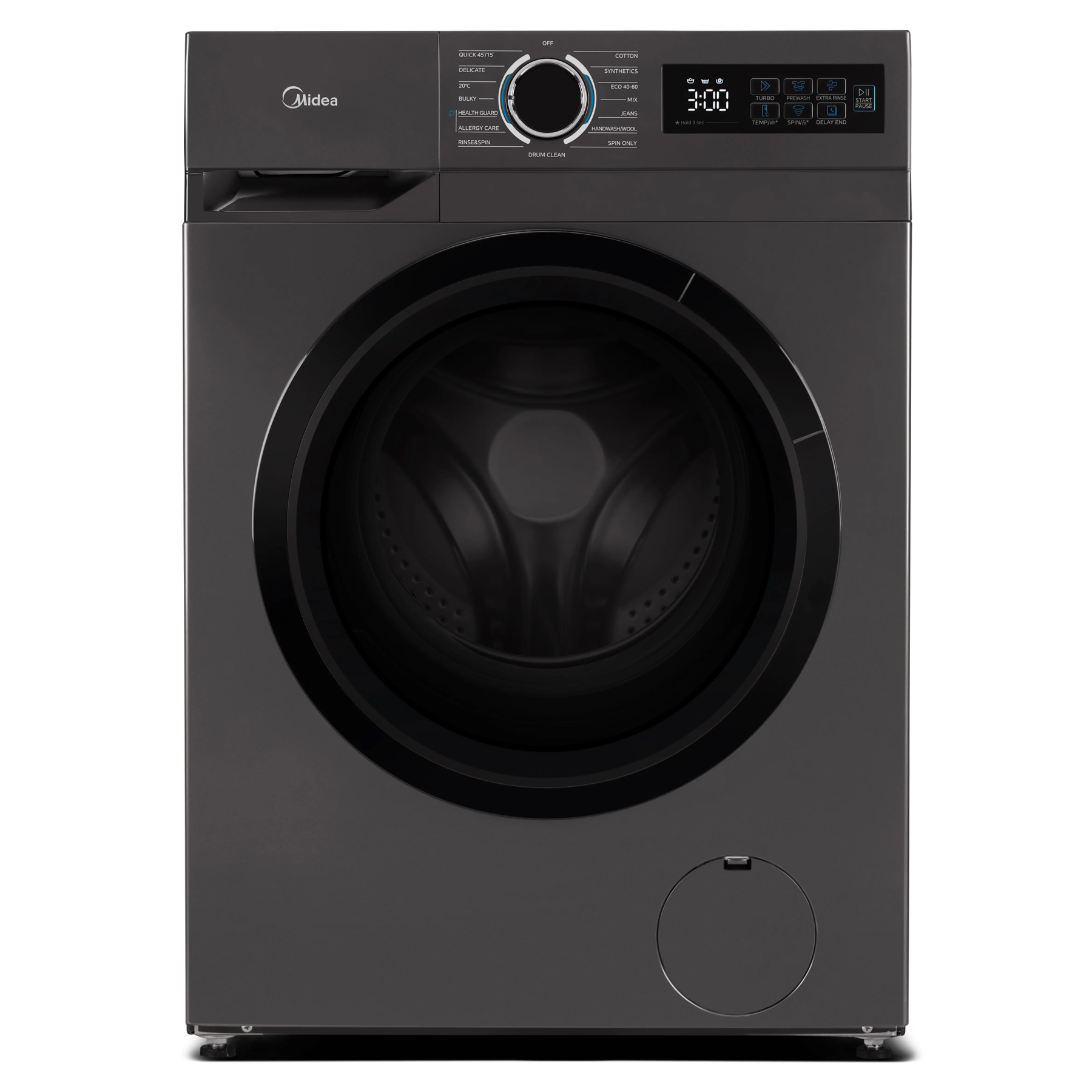 Midea MF110W100BTU 10kg 1400 Spin Washing Machine in Graphite A Rated