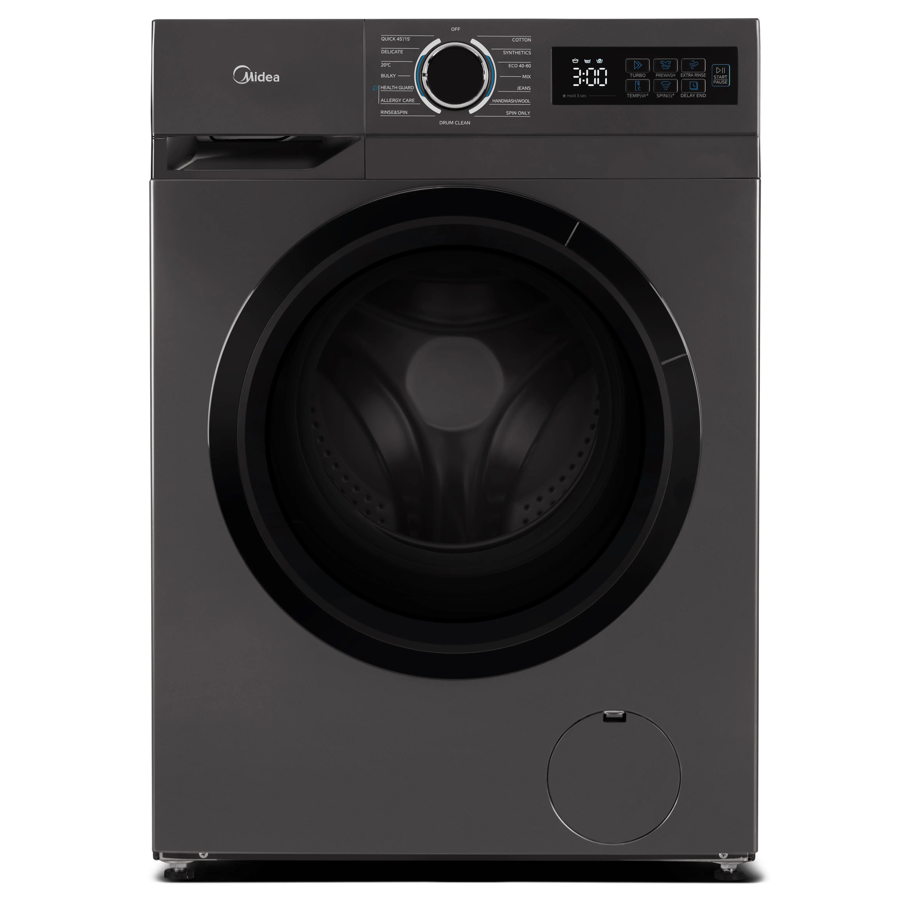 Midea MF110W80BTUK 8kg 1400 Spin Washing Machine in Graphite A Rated w