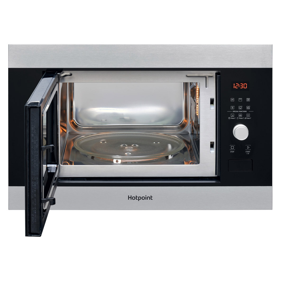 Hotpoint MF25GIXH Built In Microwave Oven Grill in St Steel 900W 25L, photo 3