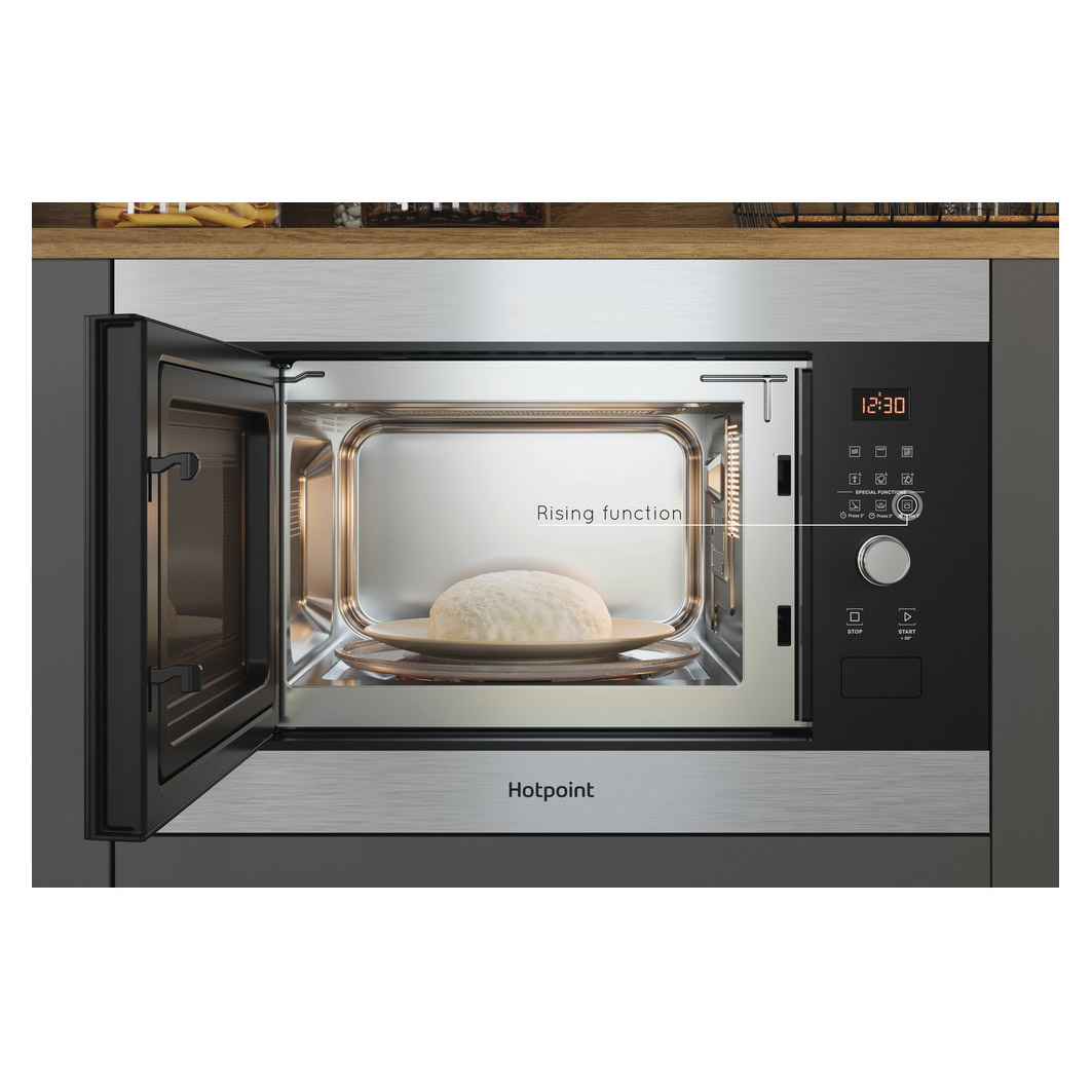 Hotpoint MF25GIXH Built In Microwave Oven Grill in St Steel 900W 25L, photo 5