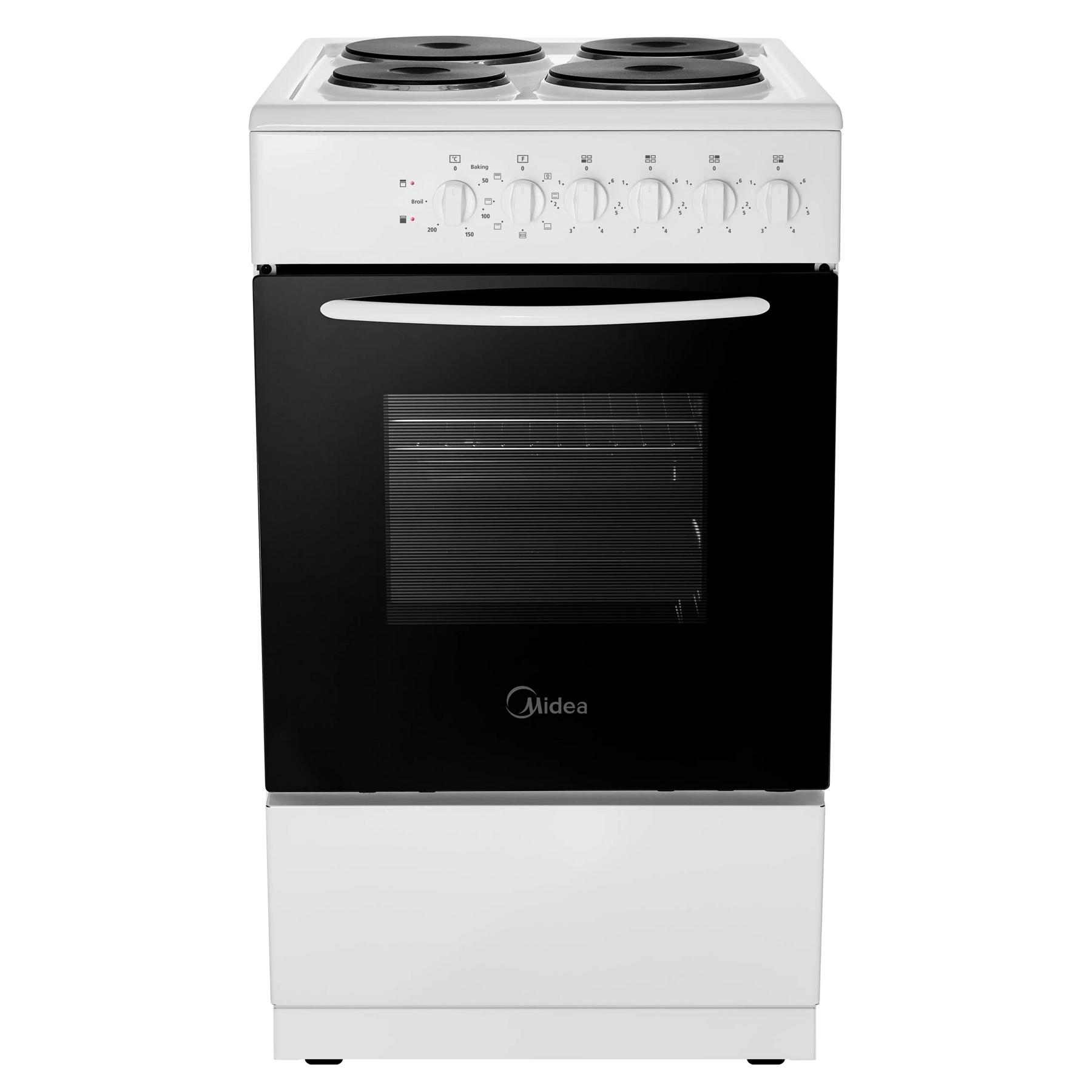 Midea MFO20DME4H10 50cm Single Oven Electric Cooker in White Solid Pla