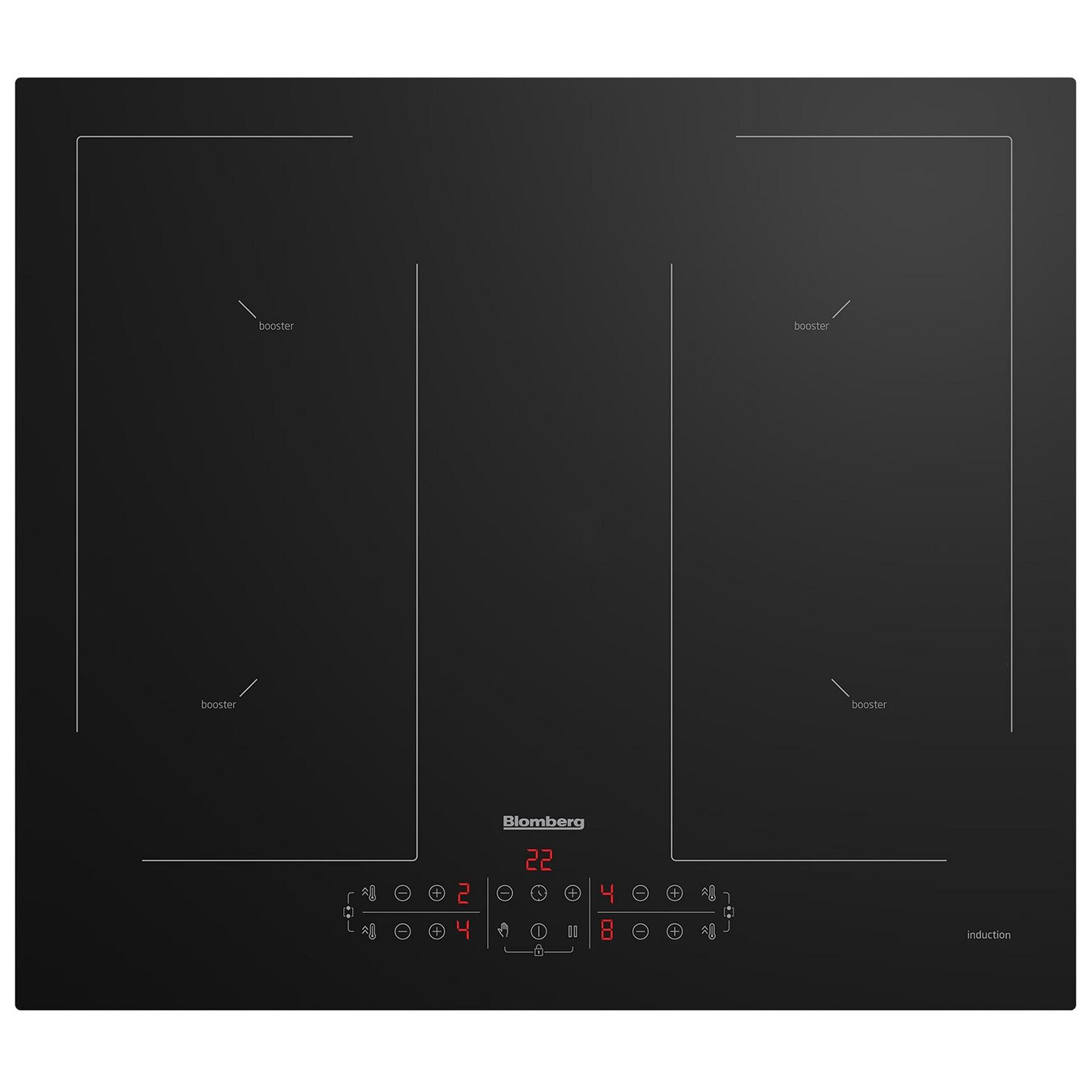 Blomberg MIN54483N 60cm 4 Zone Induction Hob in Black Glass Touch Cont
