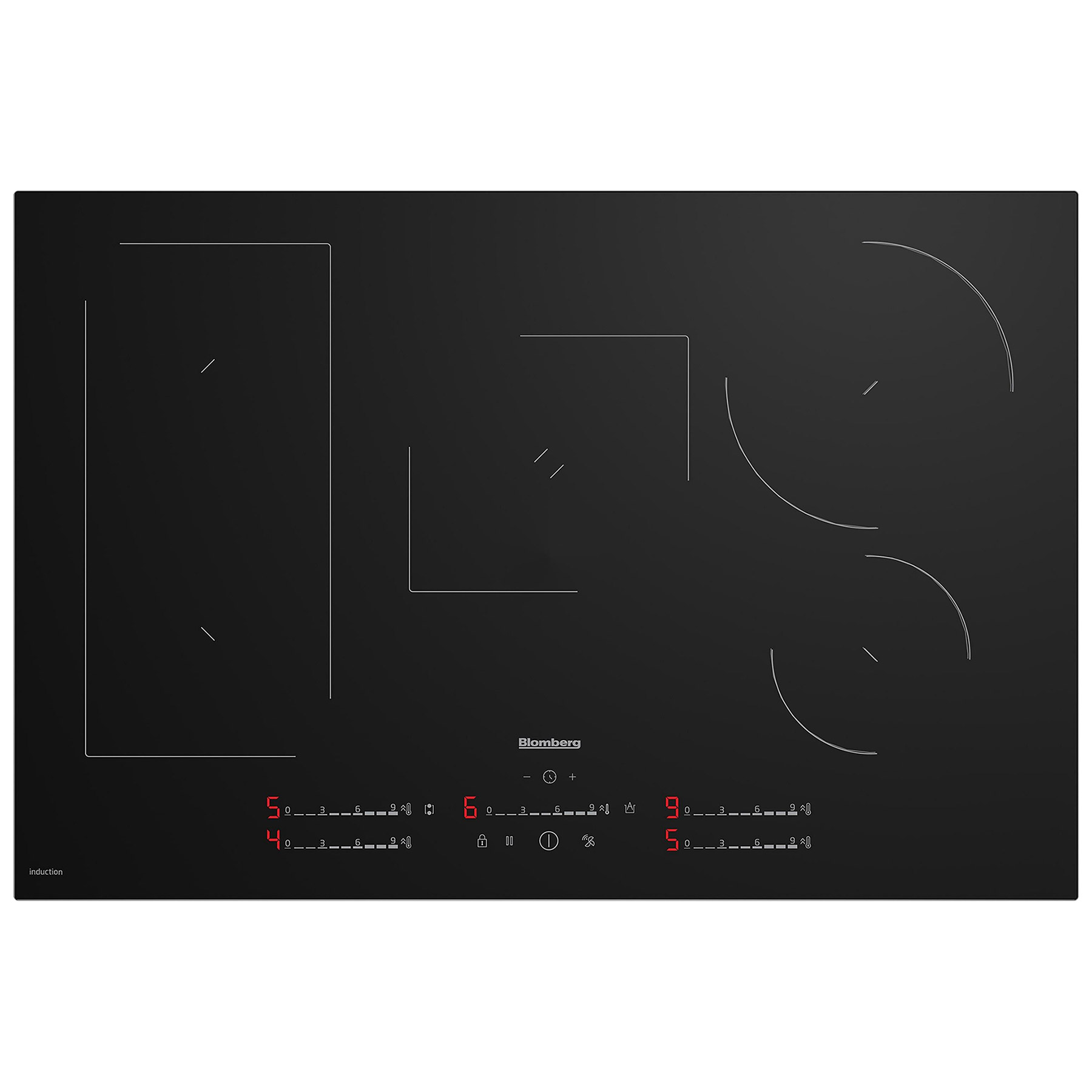 Image of Blomberg MIX55487N 78cm 5 Zone Induction Hob in Black Glass Touch Cont