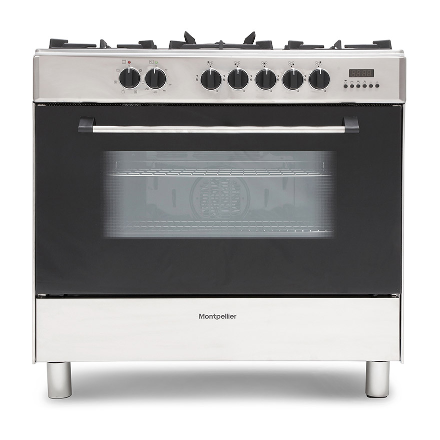 Image of Montpellier MR91DFMX 90cm Single Cavity Dual Fuel Range Cooker in St S