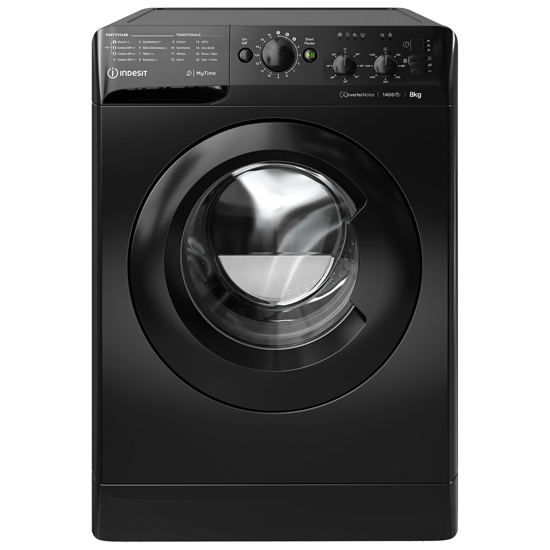 Image of Indesit MTWC81495BKU 8kg 1400 Spin Washing Machine in Black B Rated My