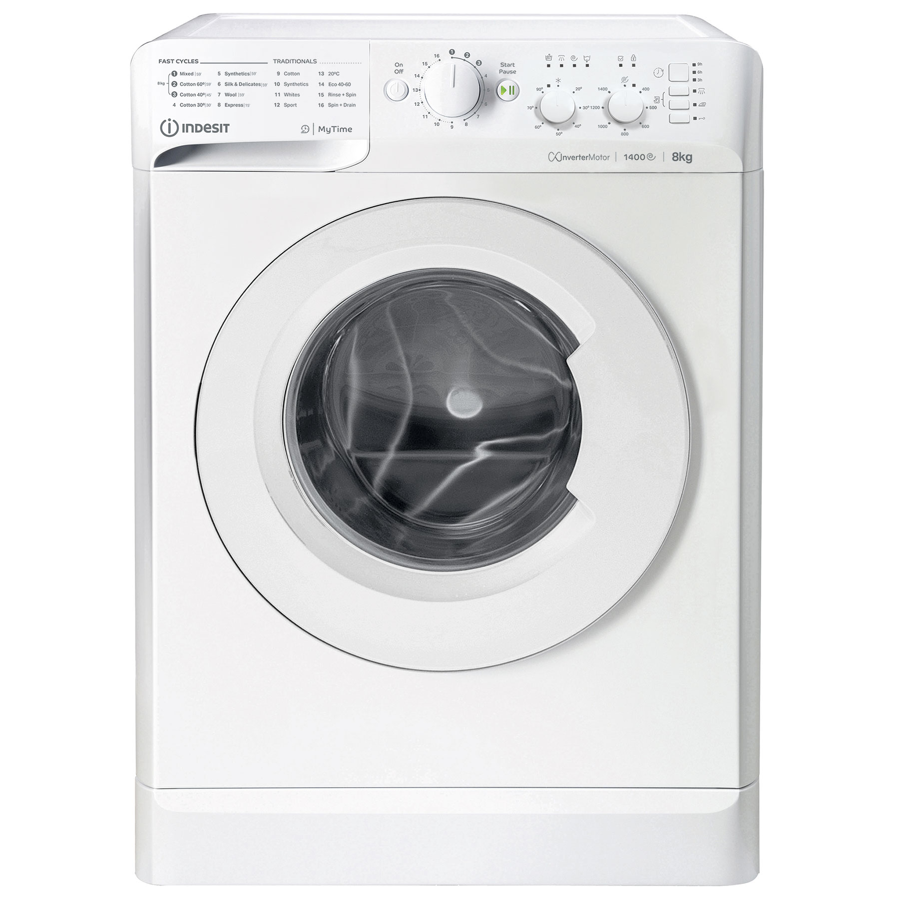 Image of Indesit MTWC81495WUK 8kg 1400 Spin Washing Machine in White B Rated My
