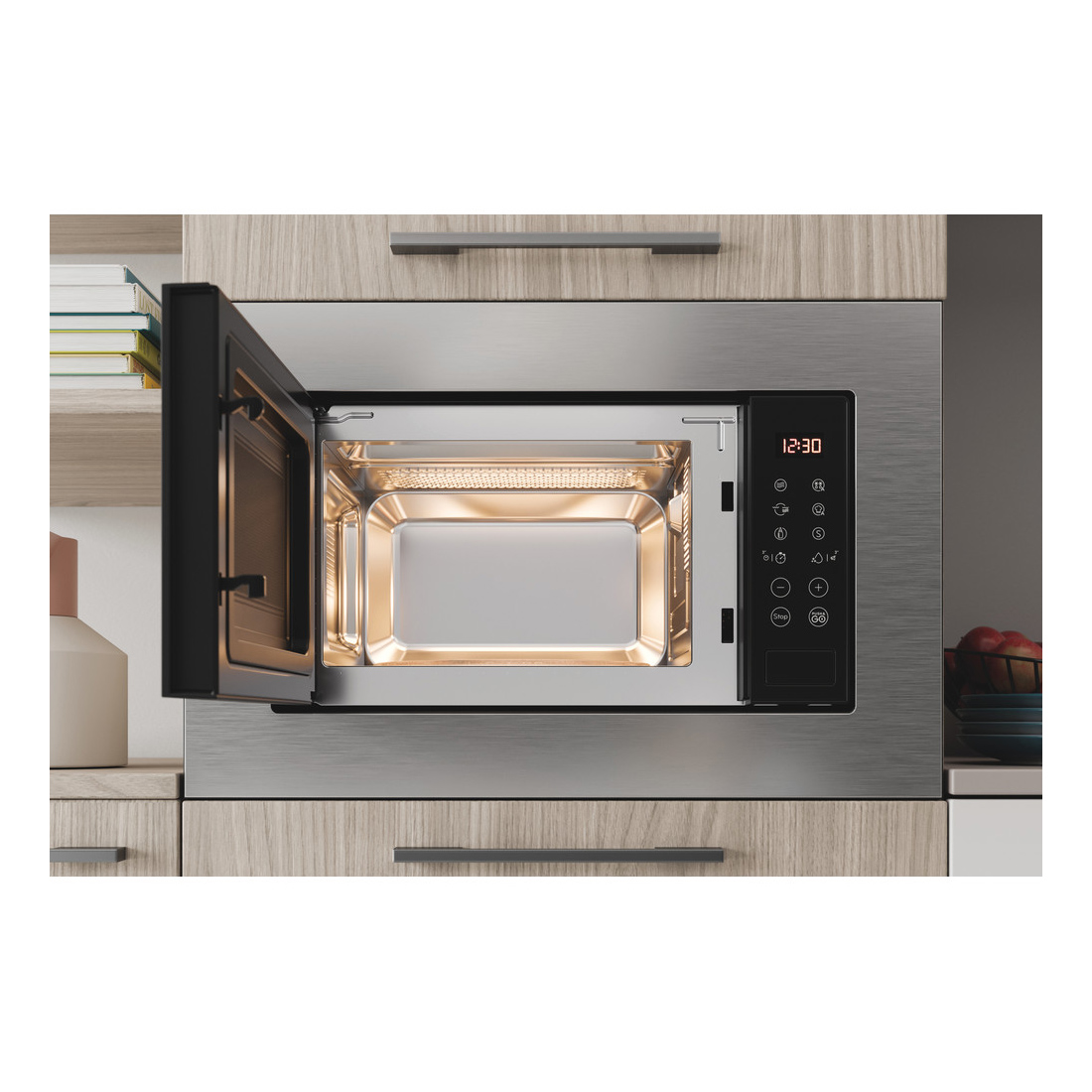 Indesit MWI120GXUK Built In Microwave Oven Grill in St Steel 20L 800W, photo 3