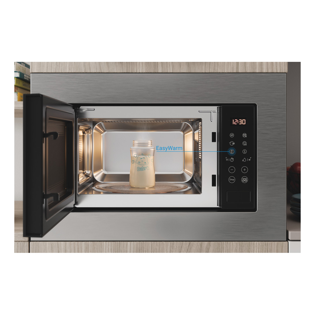 Indesit MWI120GXUK Built In Microwave Oven Grill in St Steel 20L 800W, photo 4