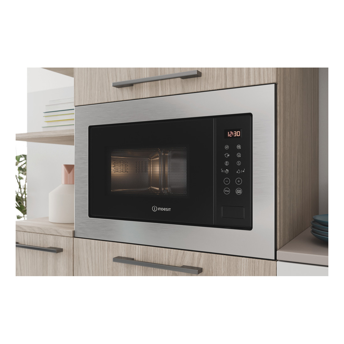 Indesit MWI125GXUK Built In Microwave Oven Grill in St Steel 25L 900W, photo 4