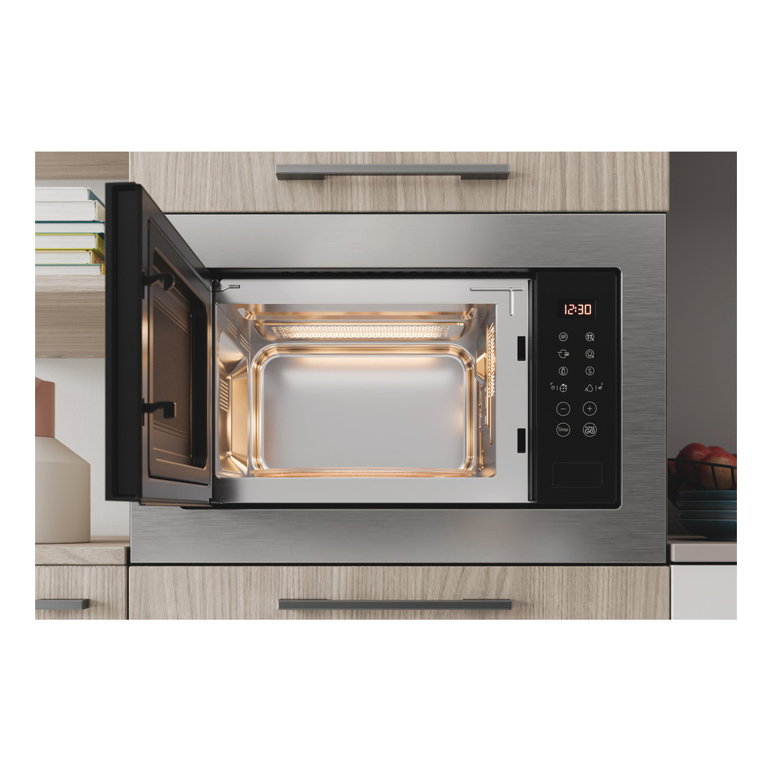 Indesit MWI125GXUK Built In Microwave Oven Grill in St Steel 25L 900W, photo 5