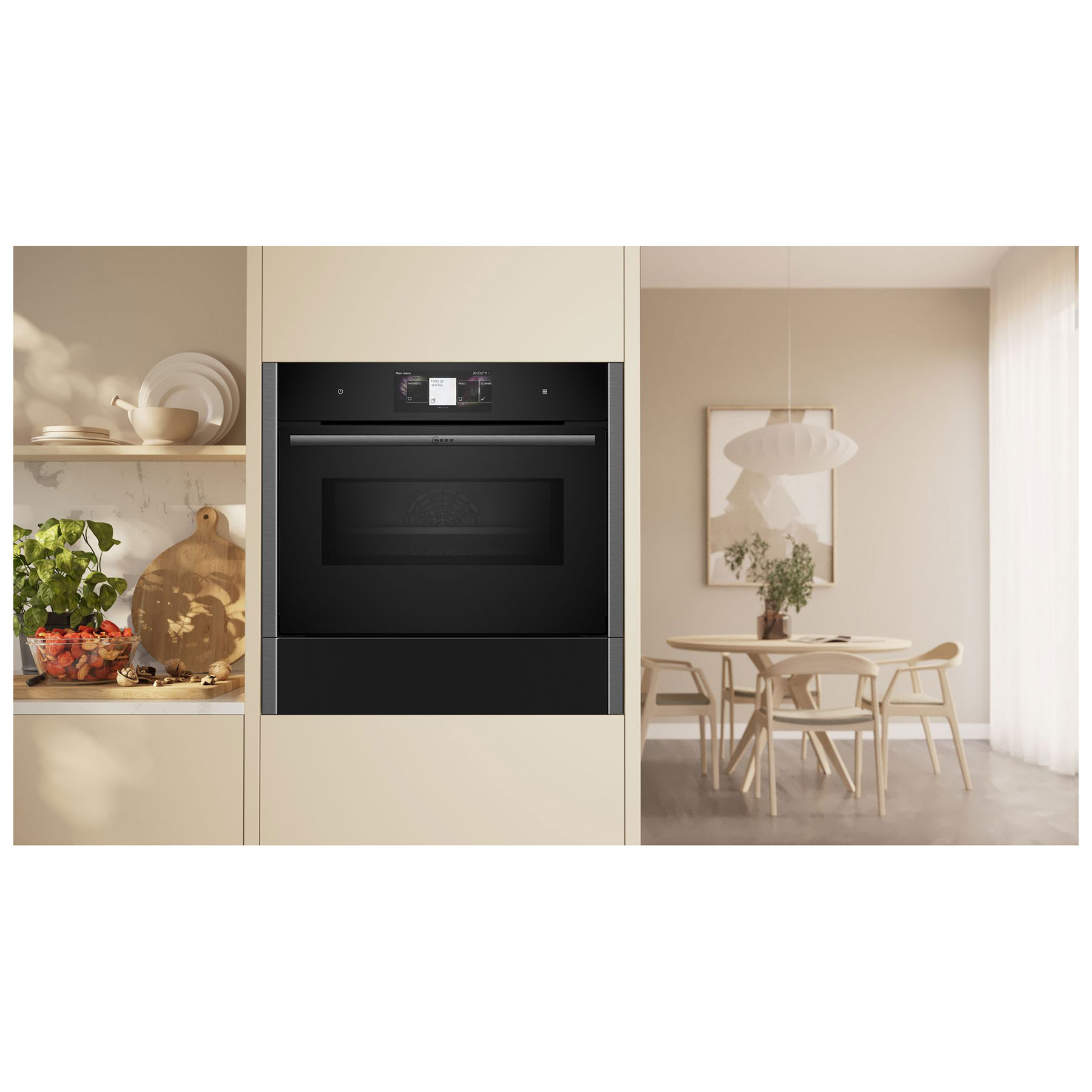 Neff N24HA11G1B N90 70 Built In 14cm Warming Drawer in Black with Grap, photo 2