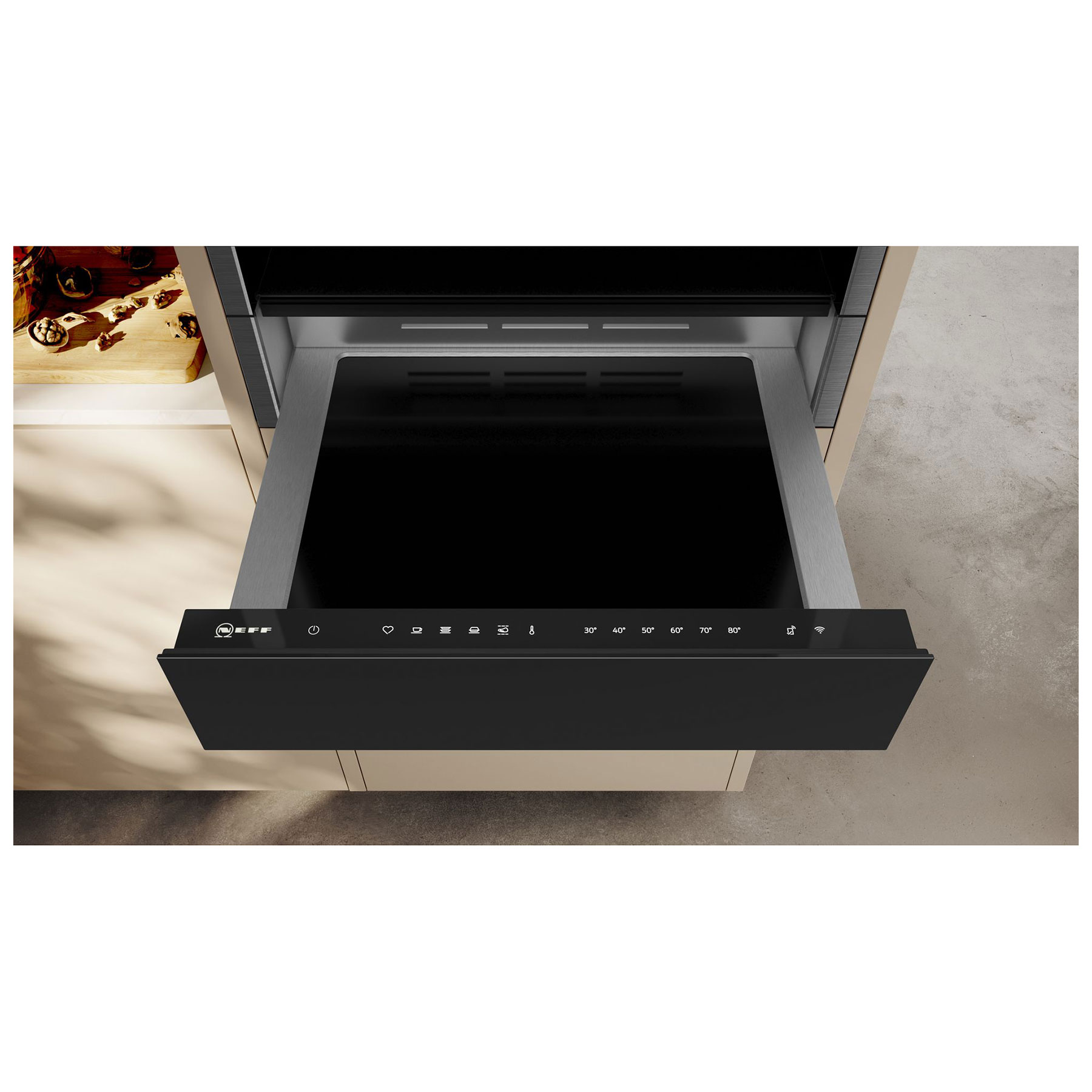 Neff N24HA11G1B N90 70 Built In 14cm Warming Drawer in Black with Grap, photo 3