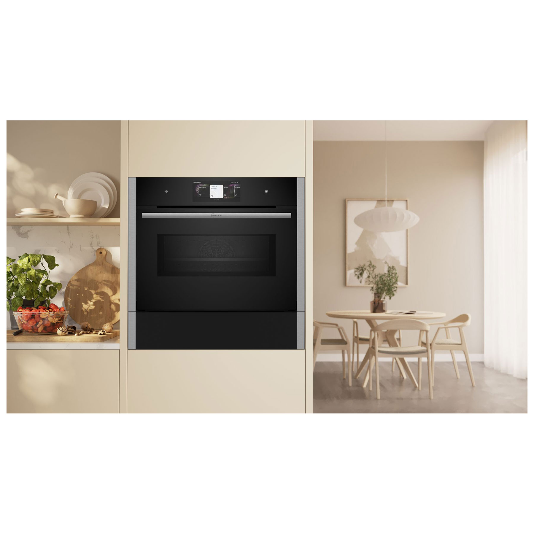 Neff N24HA11N1B N90 70 Built In 14cm Warming Drawer in Black with Stai, photo 2