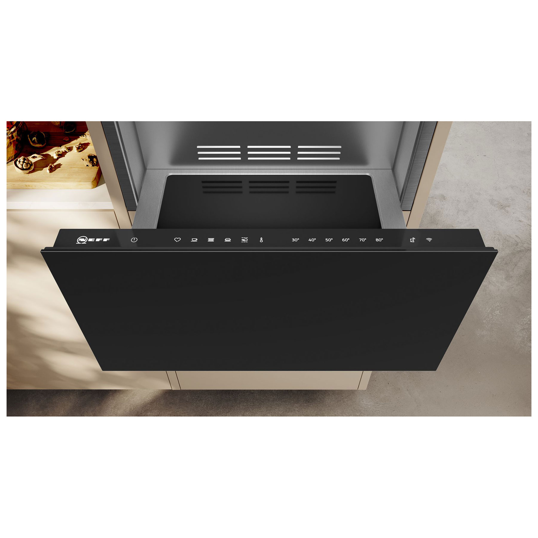 Neff N34HA11G1B N90 70 Built In 29cm Warming Drawer in Black with Grap, photo 2