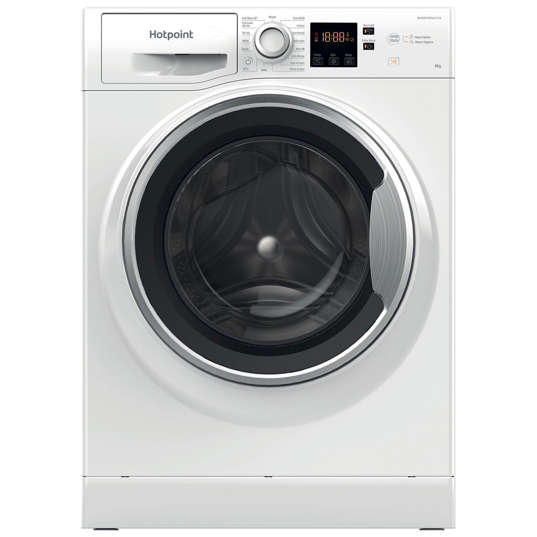 Image of Hotpoint NSWE845CWSUK Washing Machine in White 1400rpm 8Kg B Rated