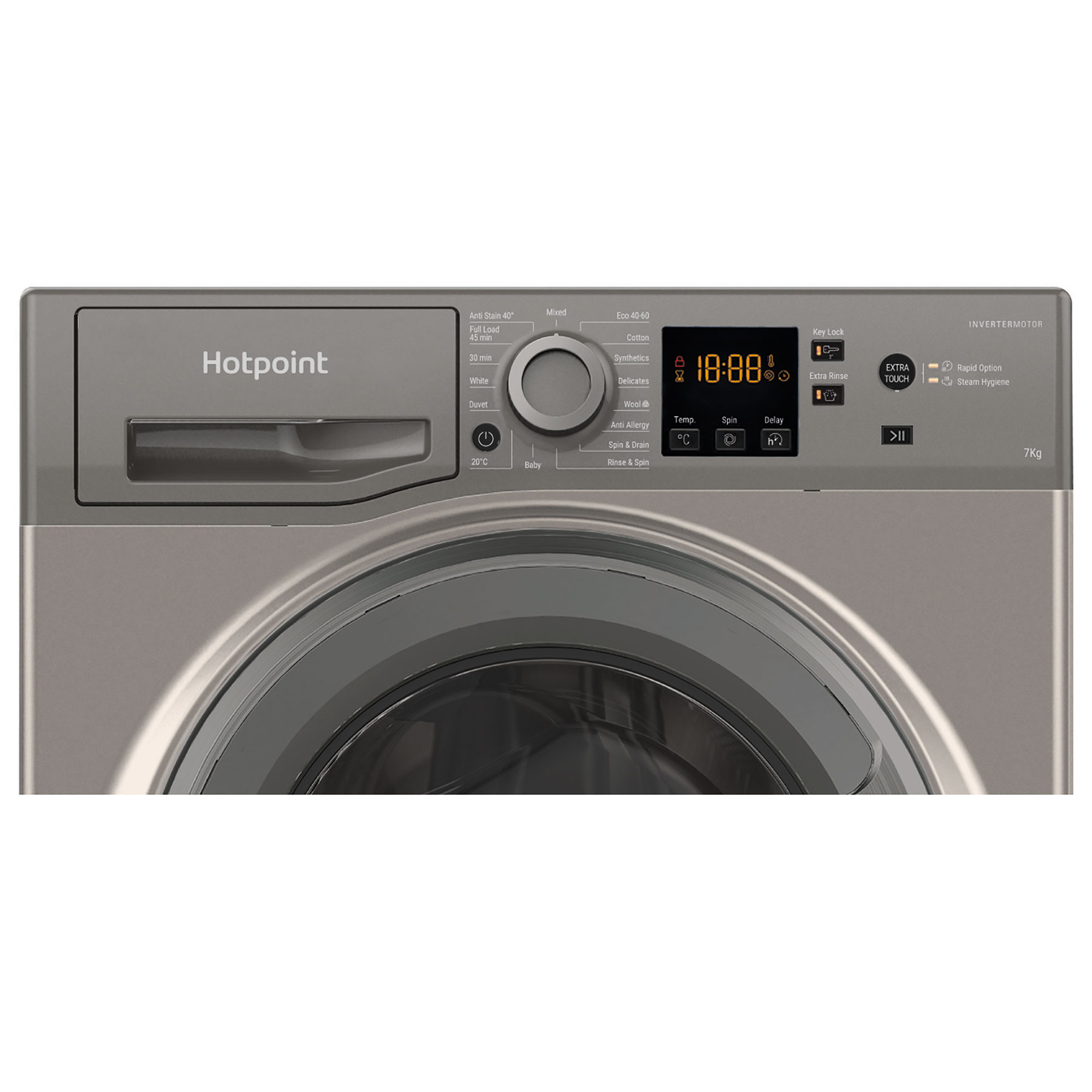 Hotpoint NSWF7469GGUK 7kg 1400 Spin Anti-Stain Washing Machine Graphite, photo 2