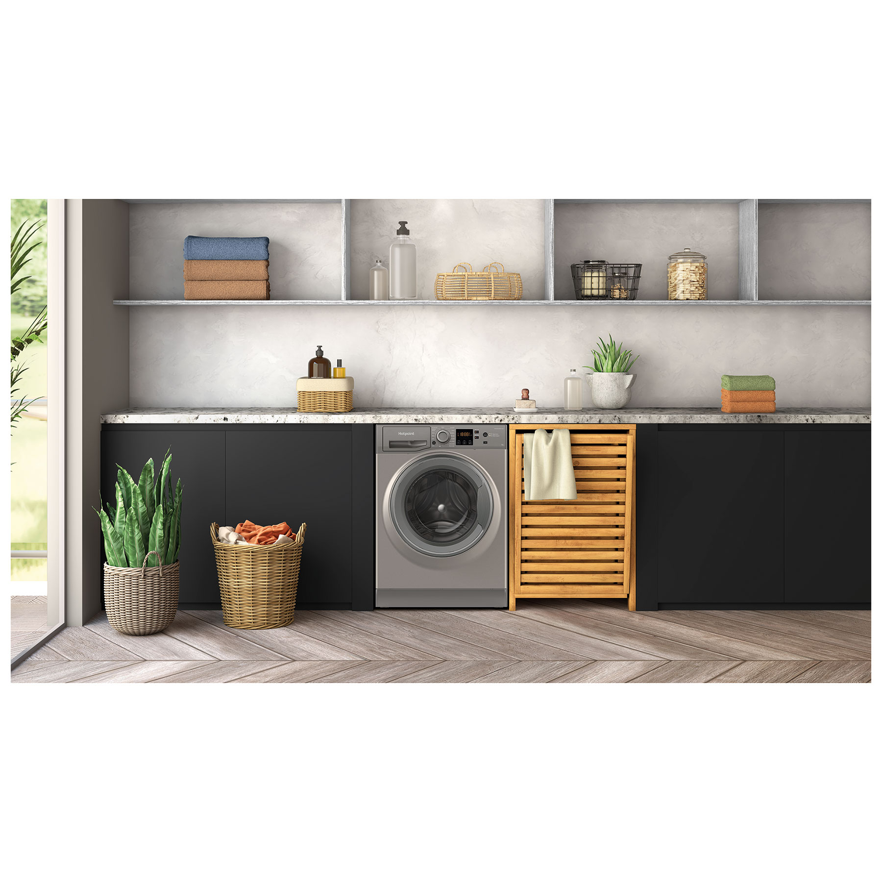 Hotpoint NSWF7469GGUK 7kg 1400 Spin Anti-Stain Washing Machine Graphite, photo 4