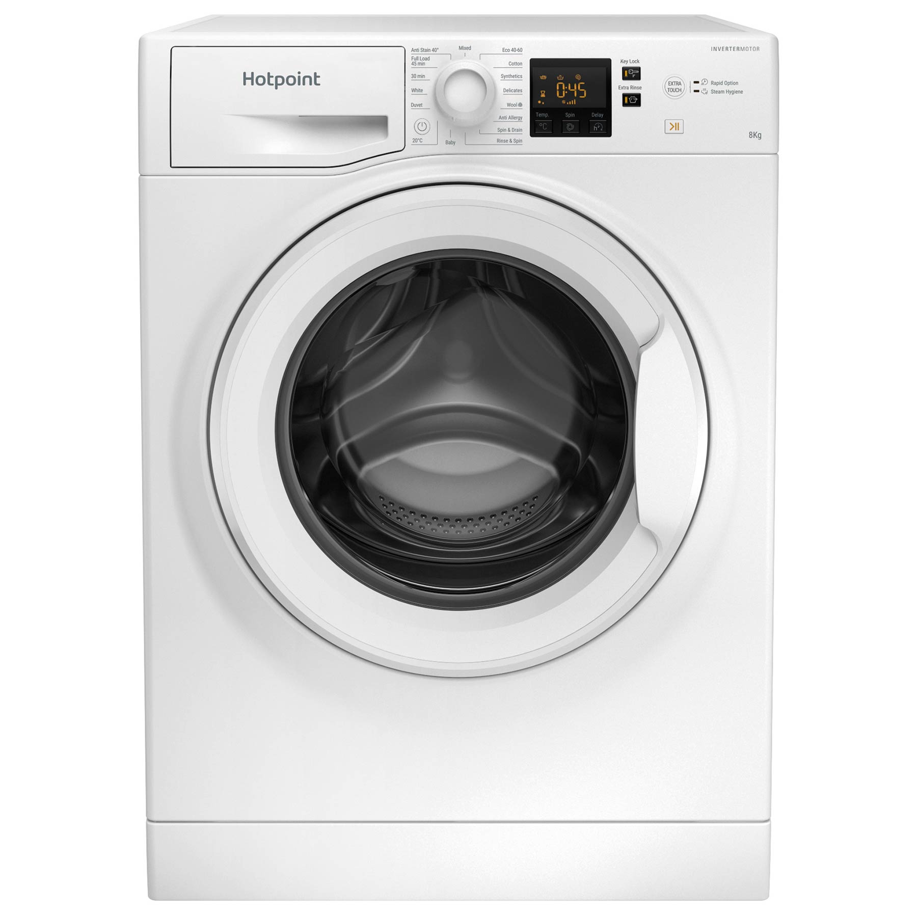Hotpoint NSWF846WUK 8kg 1400 Spin Washing Machine in White A Rated Ste