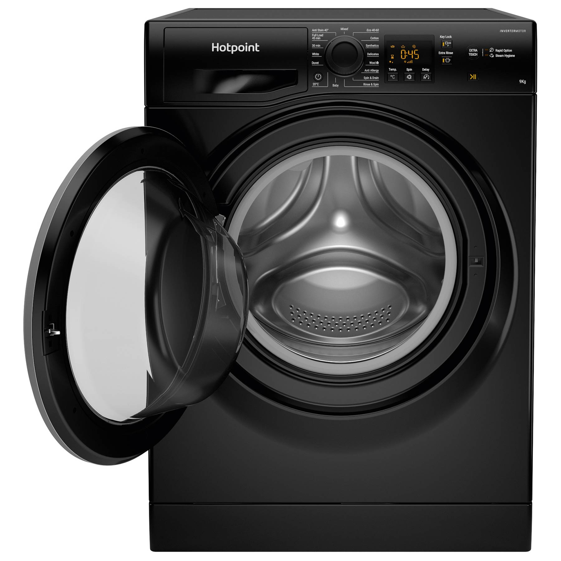 Hotpoint NSWF946BSUK 9kg 1400 Spin Washing Machine in Black A Rated St, photo 2