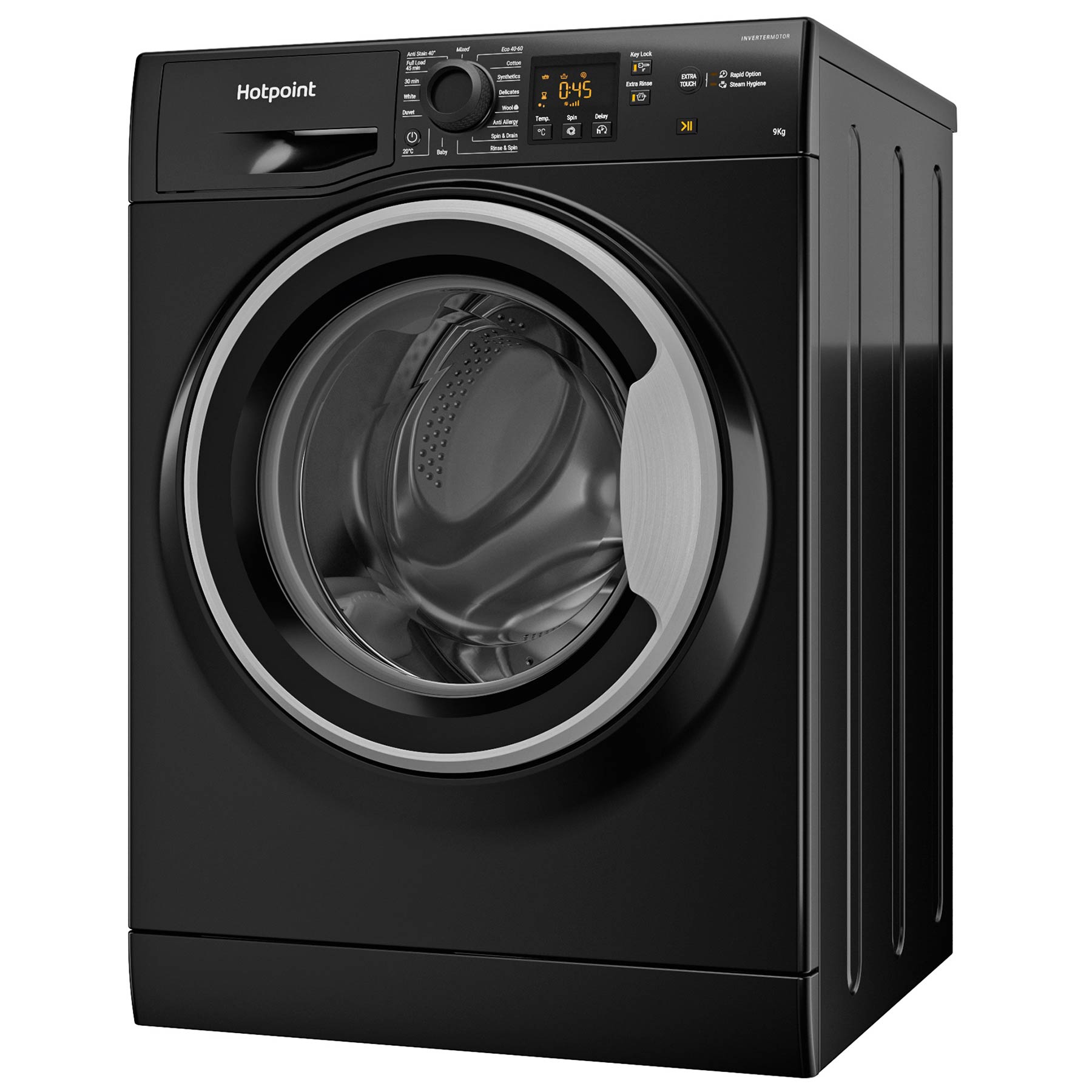 Hotpoint NSWF946BSUK 9kg 1400 Spin Washing Machine in Black A Rated St, photo 3
