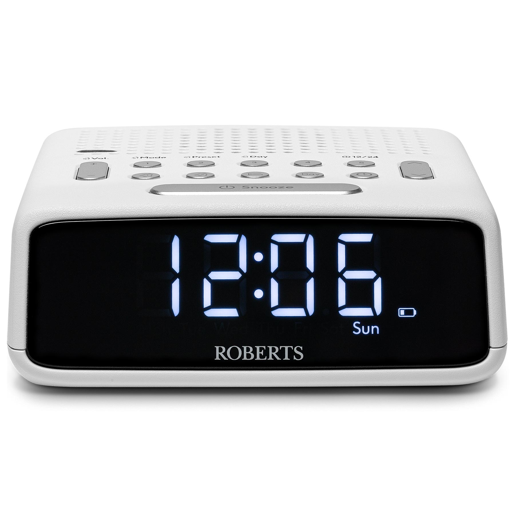 Image of Roberts ORTUSFMW Ortus FM Dual Alarm Clock Radio in White