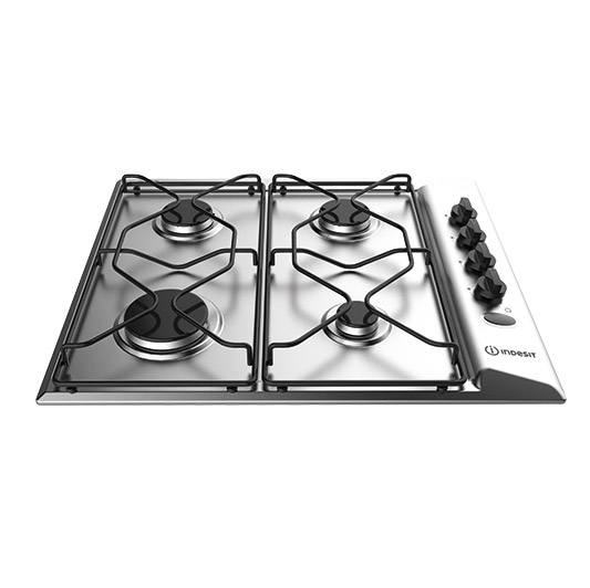 Image of Indesit PAA642IXI 60cm 4 Burner Gas Hob in Stainless Steel