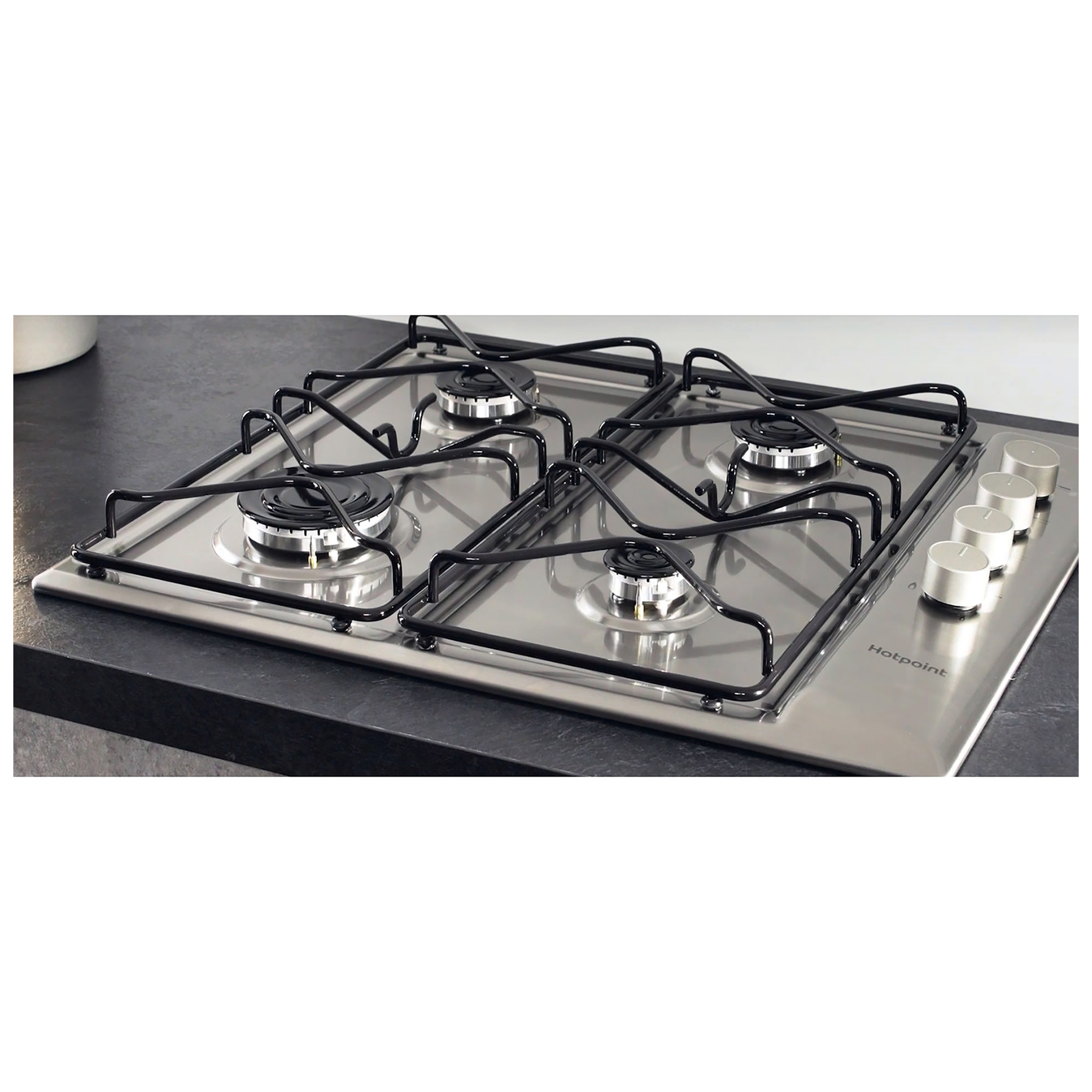 Hotpoint PAN642IXH 60cm 4 Burner Gas Hob in Stainless Steel, photo 5