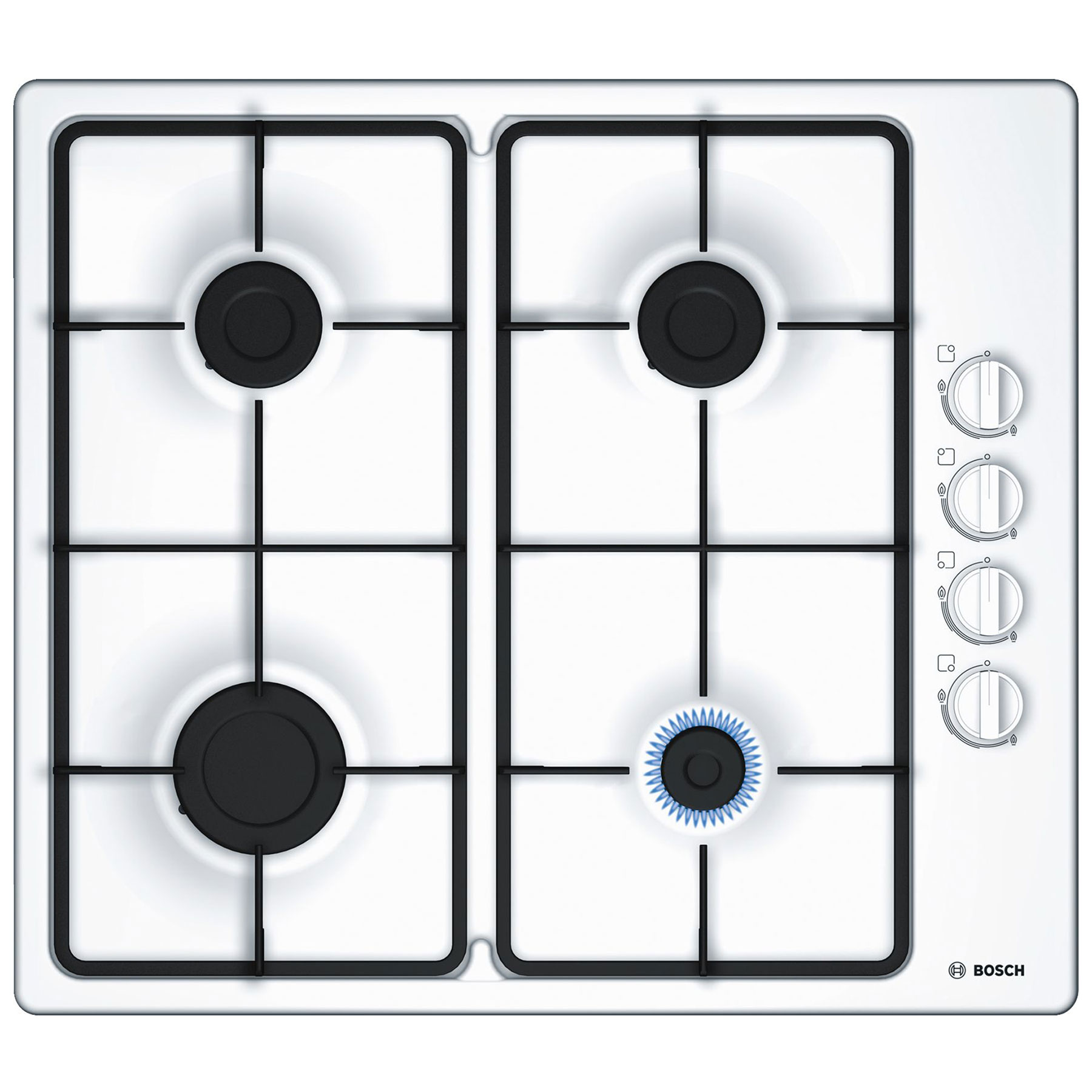 Bosch PBP6B2B60 Series 2 60cm 4 Burner Gas Hob in White