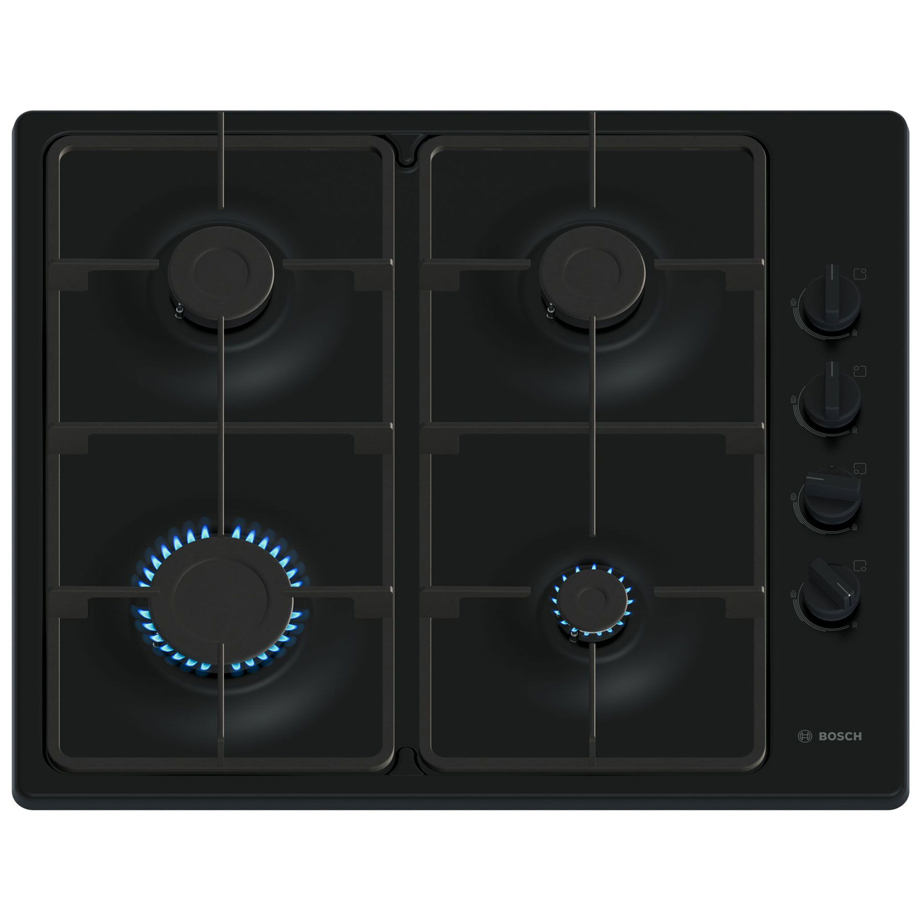 Bosch PBP6B6K60 Series 2 60cm 4 Burner Gas Hob in Black