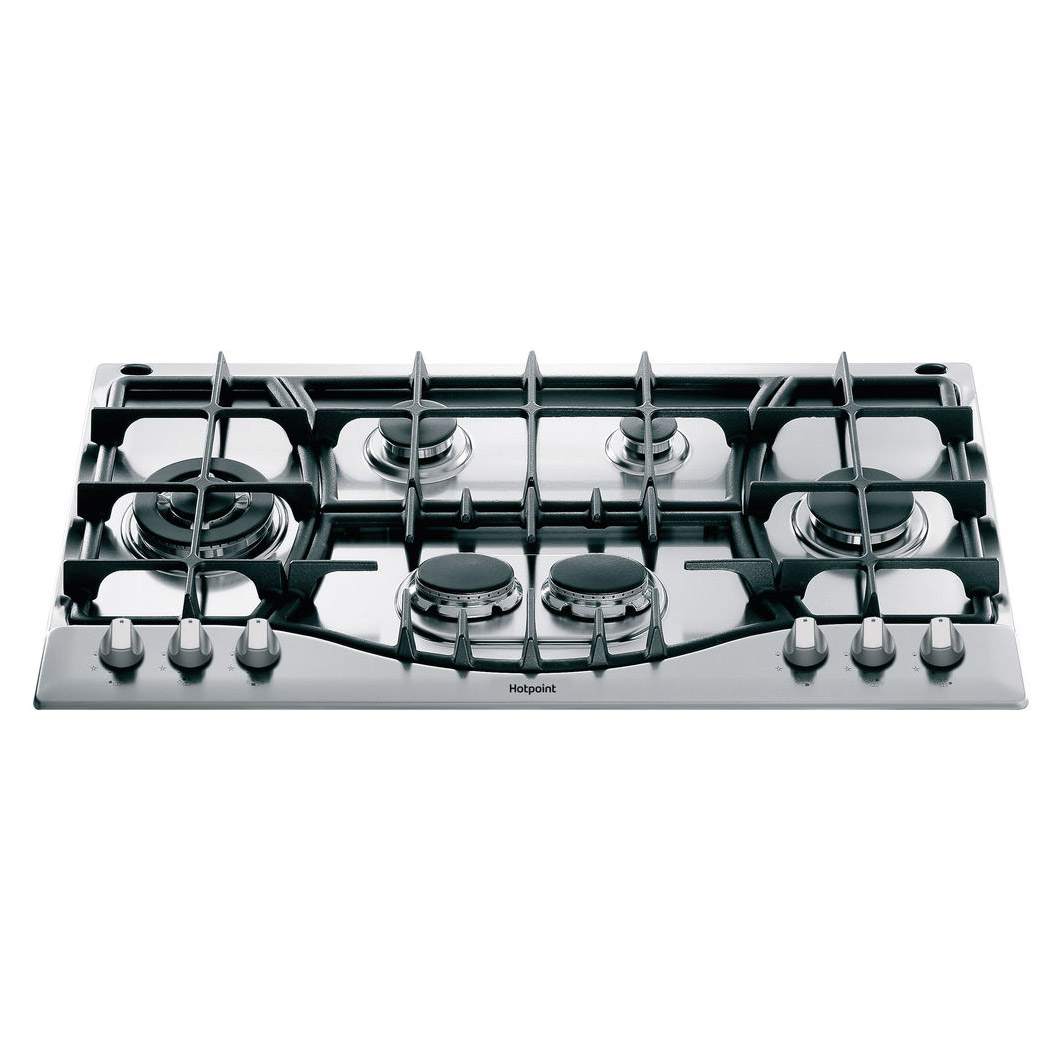 Image of Hotpoint PHC961TSIXH 87cm 6 Burner Gas Hob in St Steel 3 25 kW Wok Bur