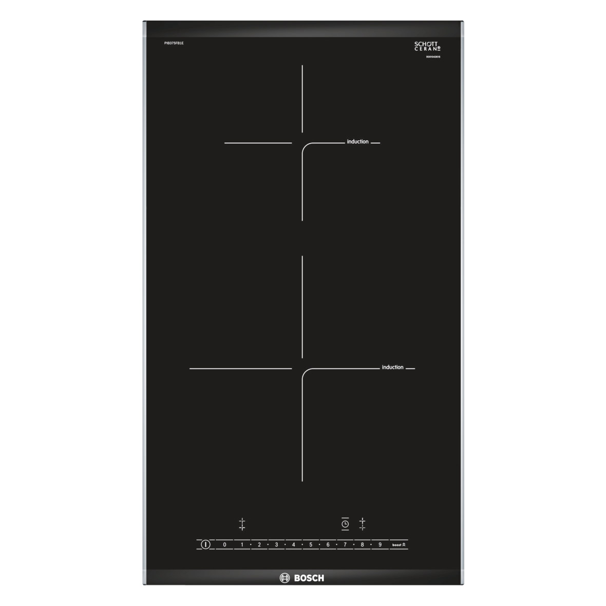 Image of Bosch PIB375FB1E Series 6 30cm Domino 2 Zone Induction Hob Black Glass