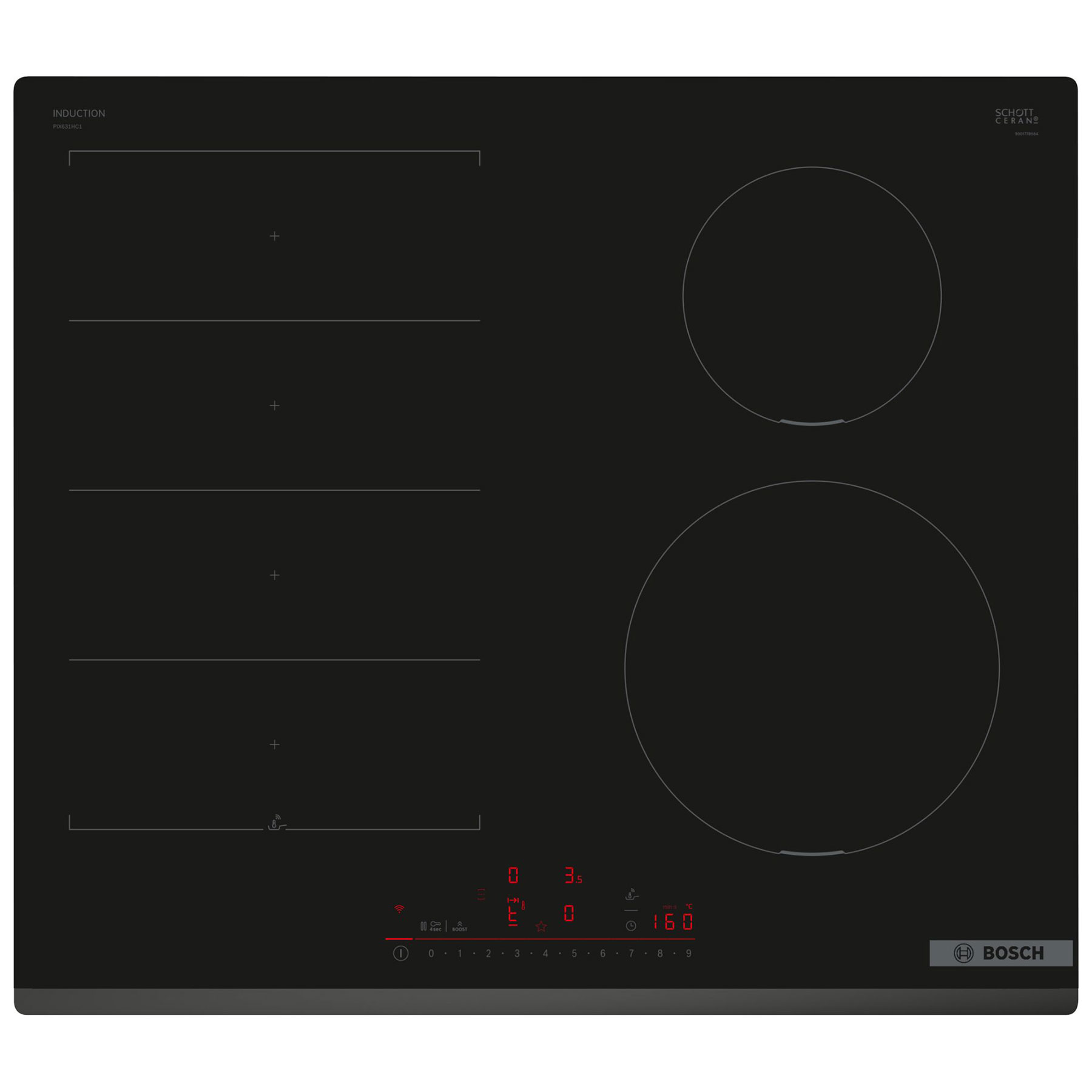 Bosch PIX631HC1E Series 6 60cm 4 Zone Induction Hob in Black