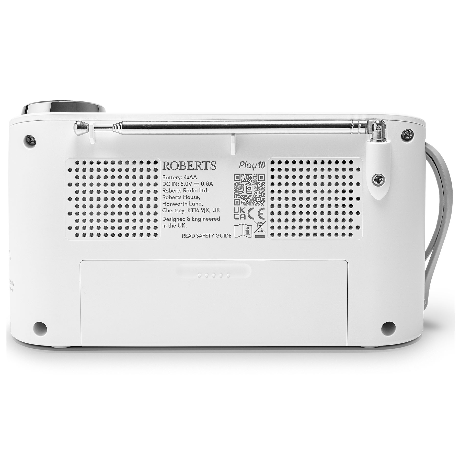 Roberts PLAY10W Play 10 DAB FM RDS Compact Portable Radio in White, photo 5